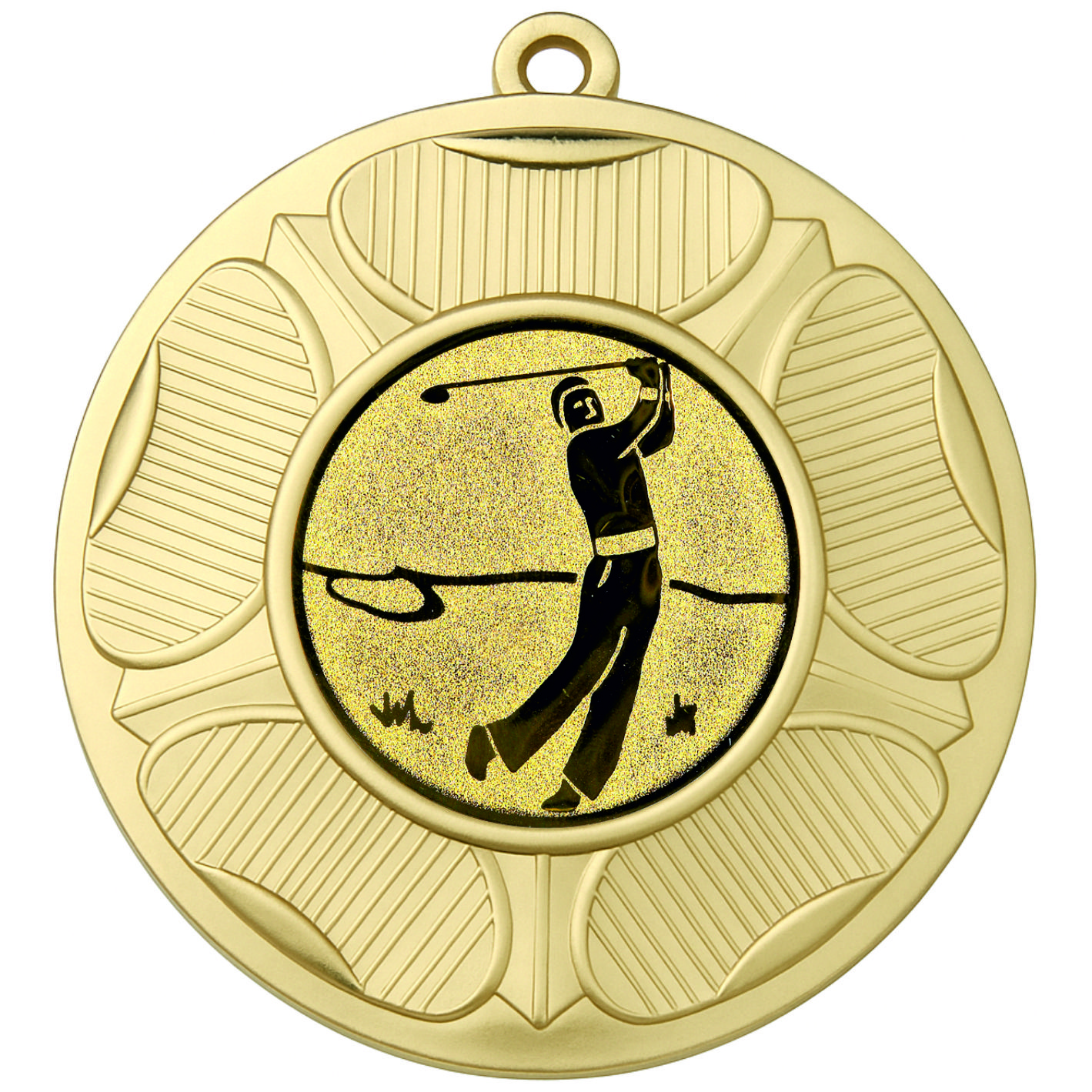 Gold Tudor Rose Golfer Medal - FREE Ribbon - BIE.M9458.01