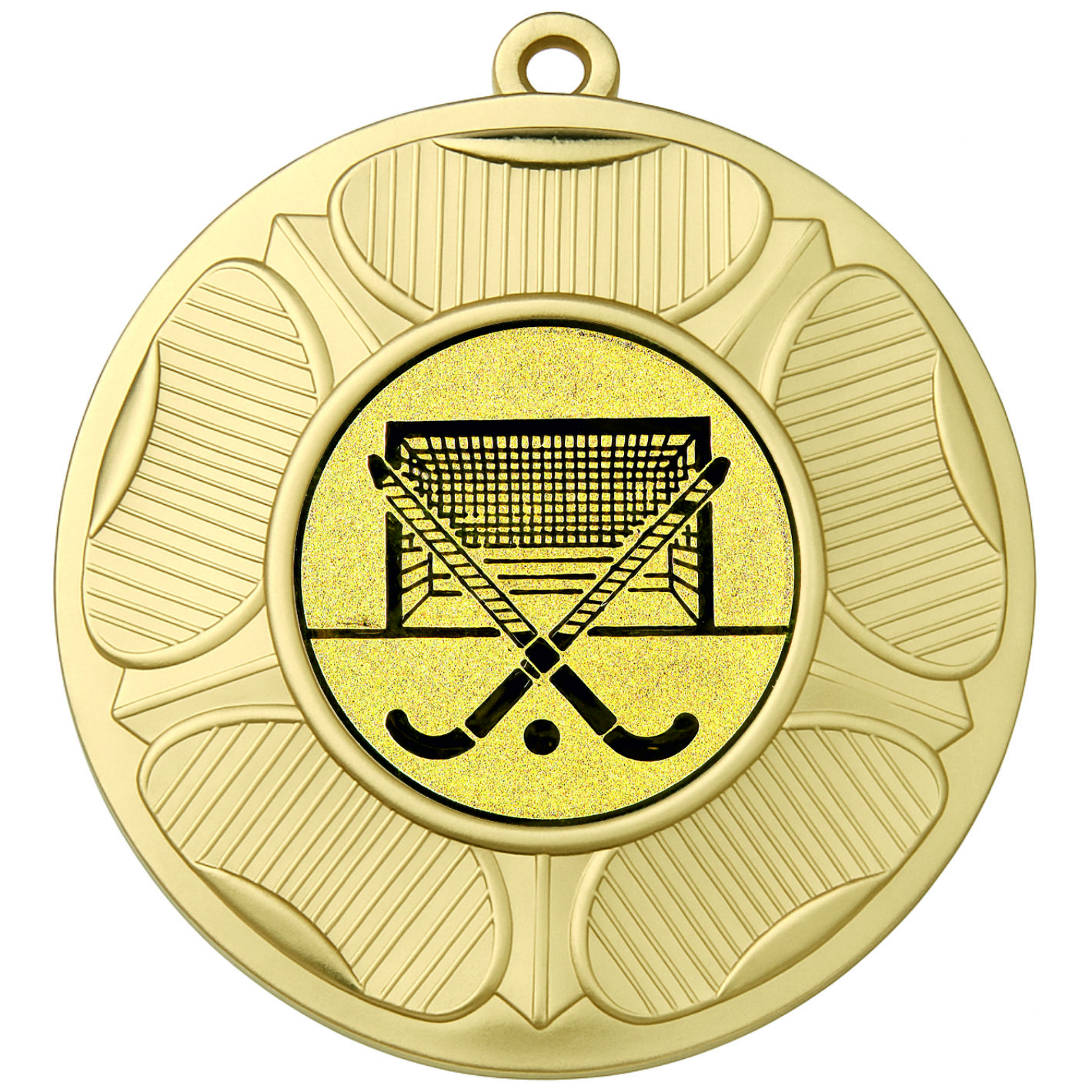 Gold Tudor Rose Hockey Medal - FREE Ribbon - BIE.M9458.01