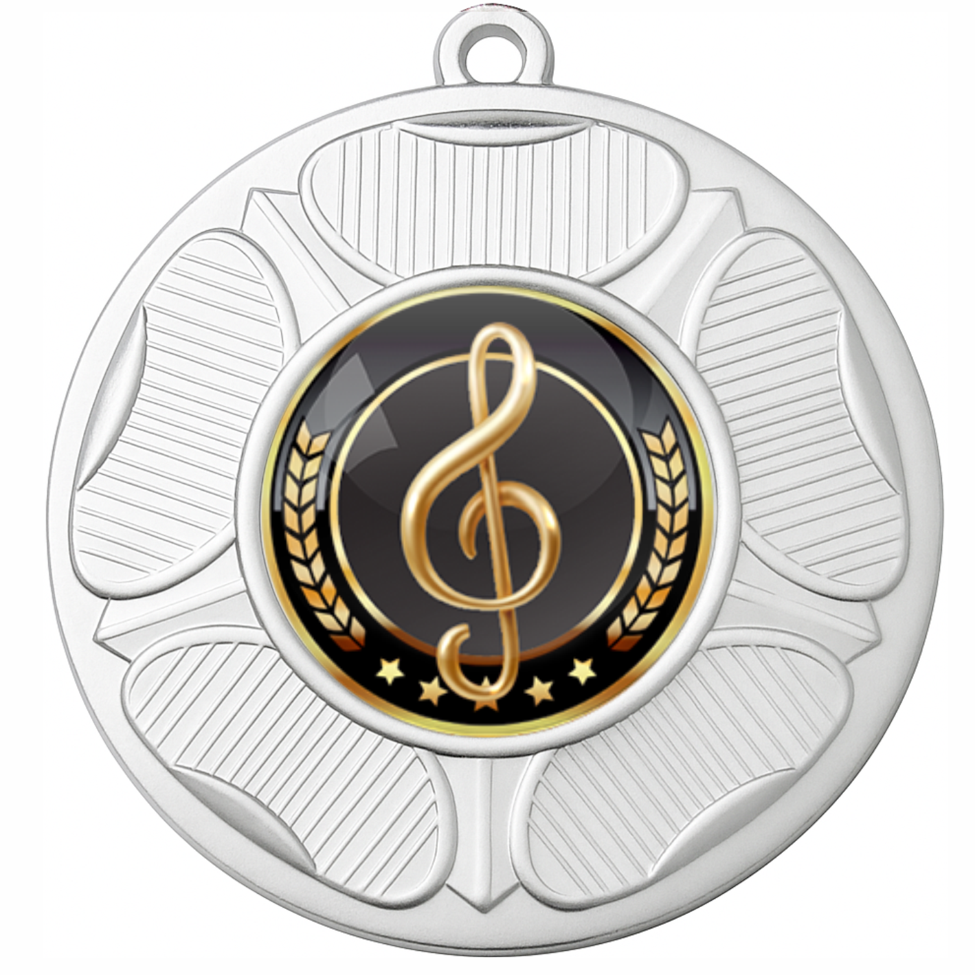 Silver Rose Colour Music Medal-FREE Ribbon-BIE.M9458.02