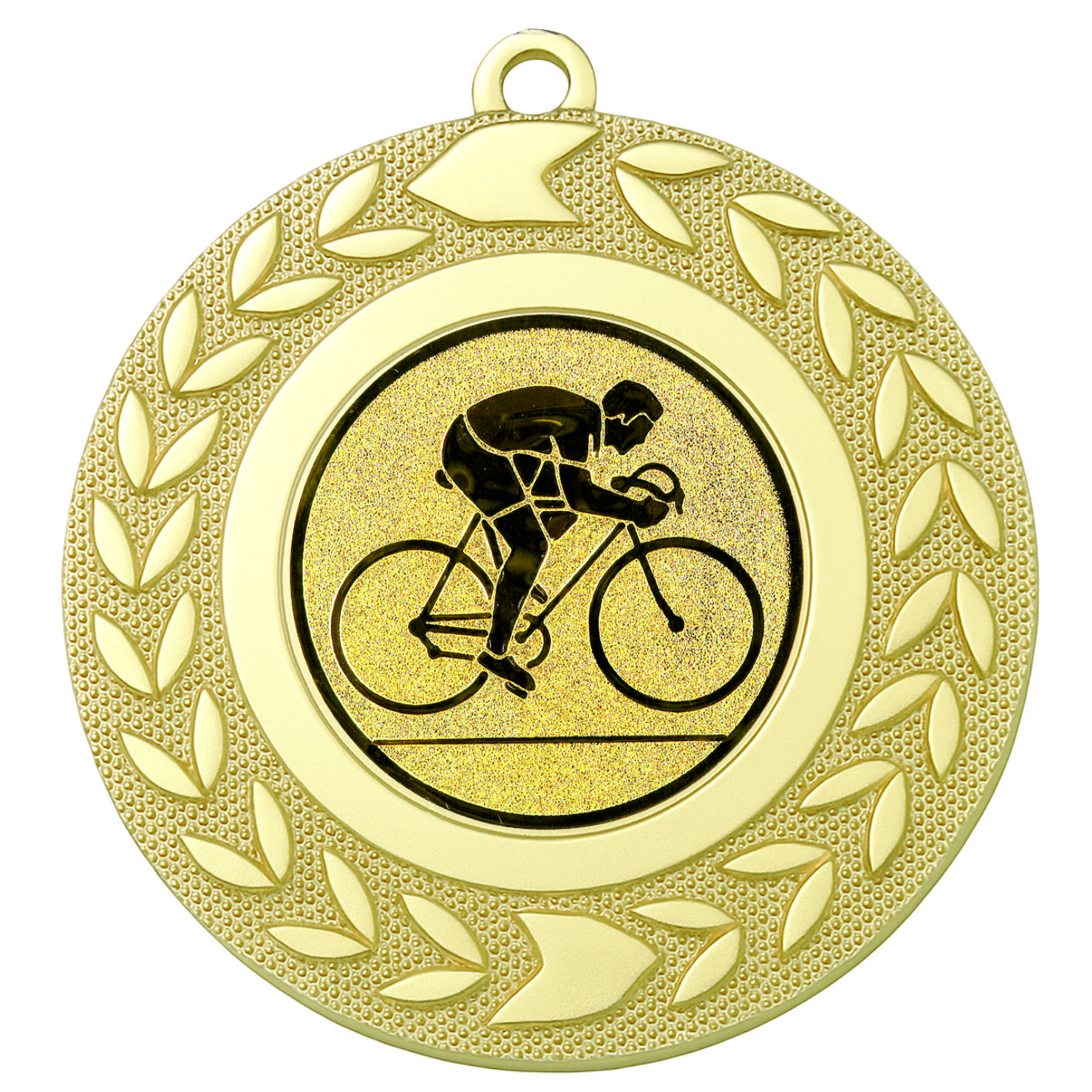 Gold Wreath Cycling Medal - FREE Ribbon - BIE.M9460.01