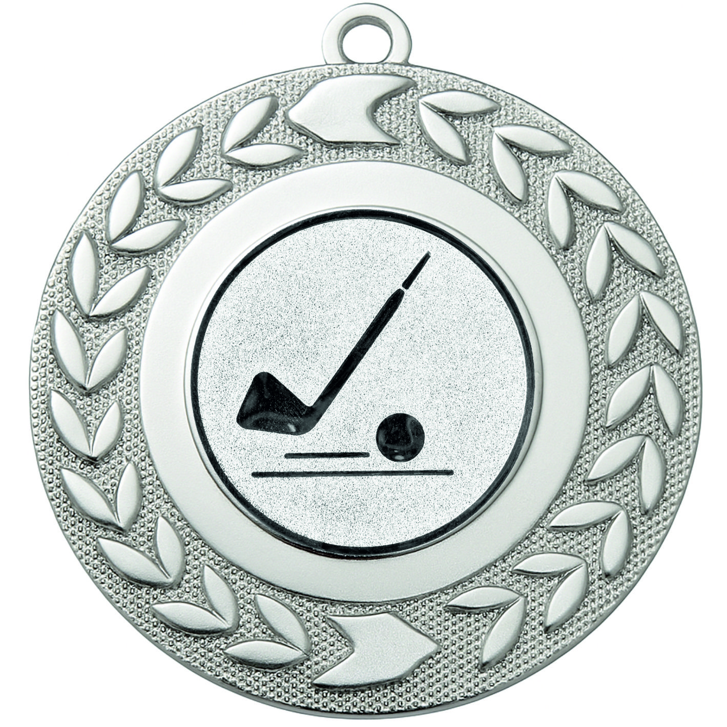 Silver Wreath Golf Putter Medal - FREE Ribbon - BIE.M9460.02