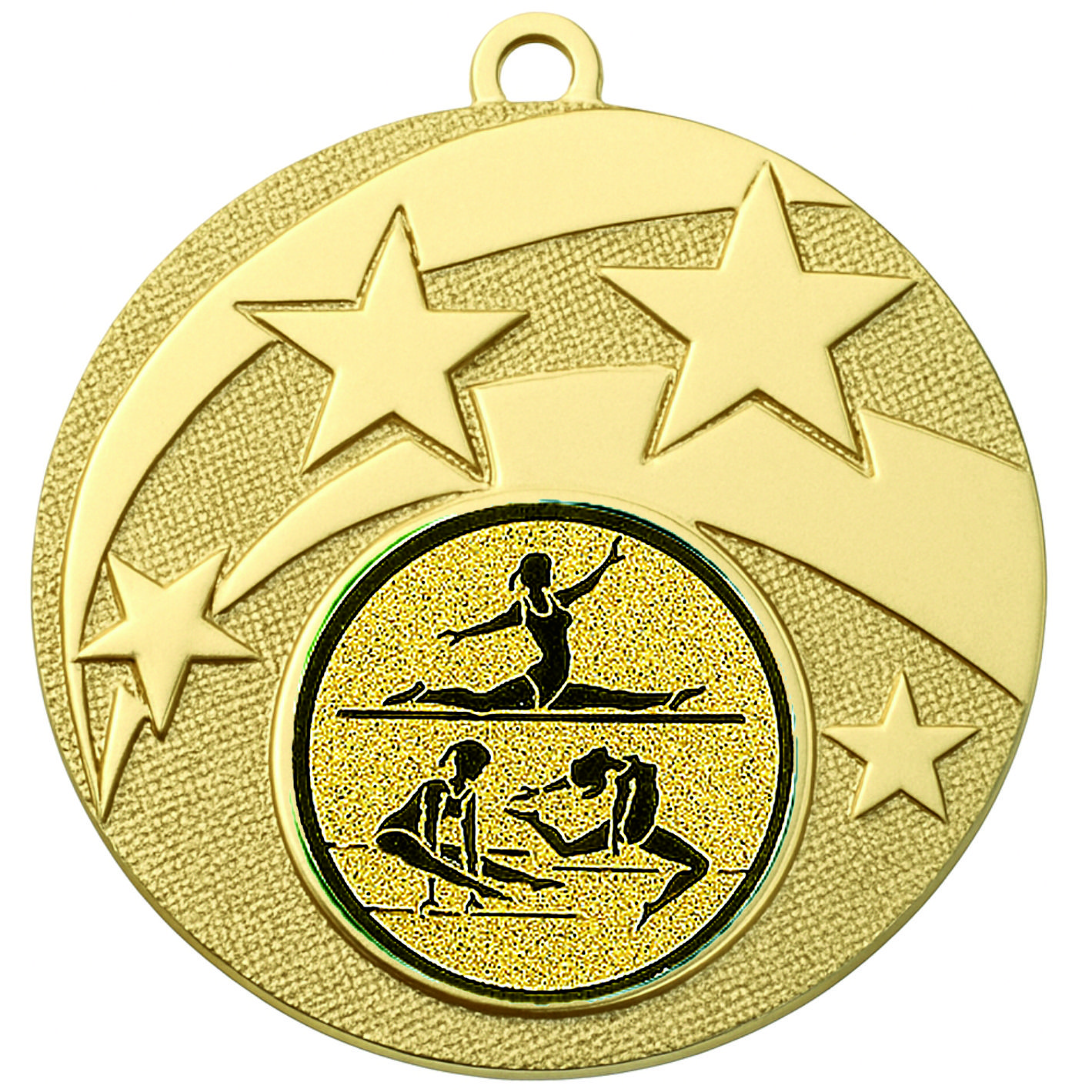 Gold Star Female Gymnast Medal -FREE Ribbon -BIE.M9457.01