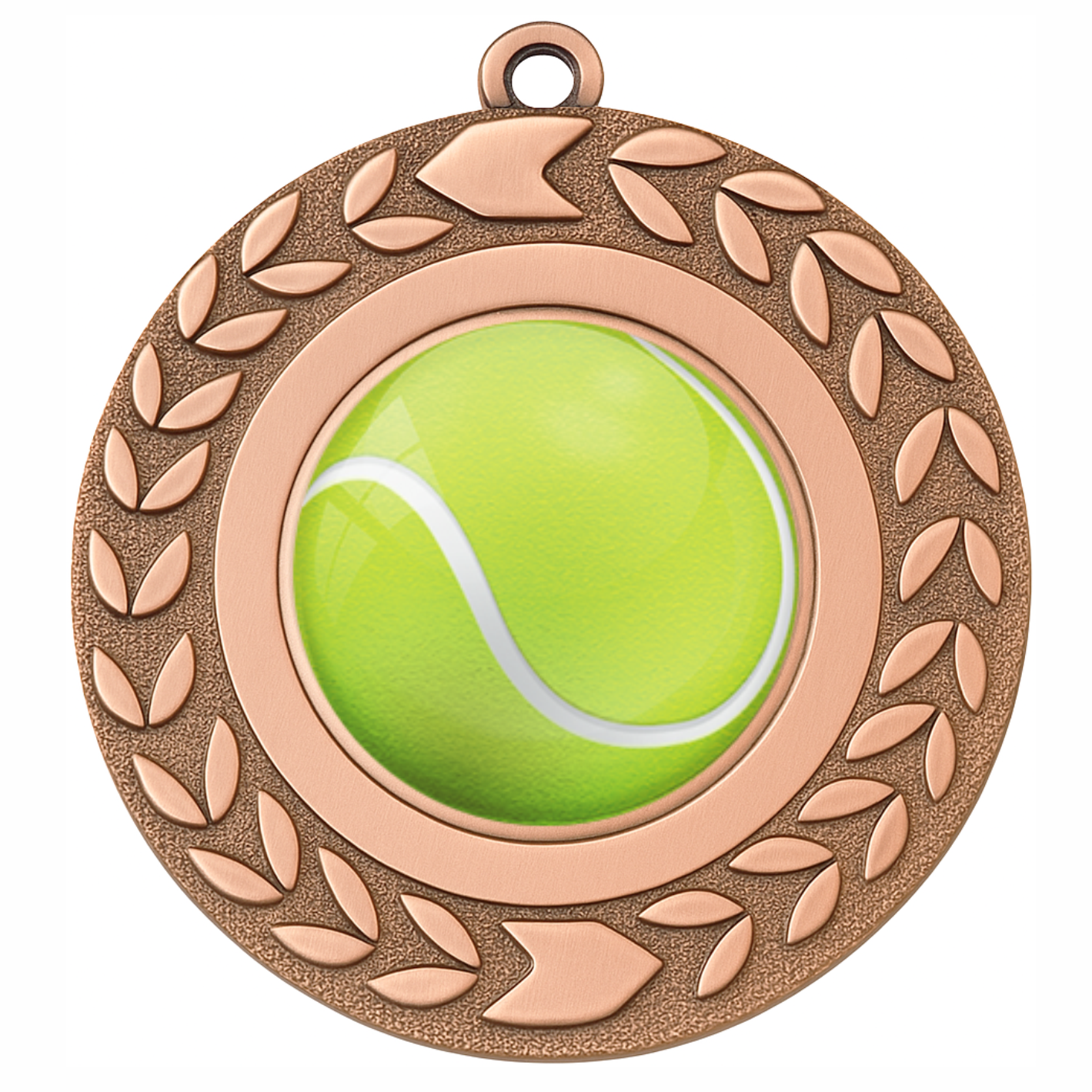 Bronze Wreath Colour Tennis Medal-FREE Ribbon-BIE.M9460.03