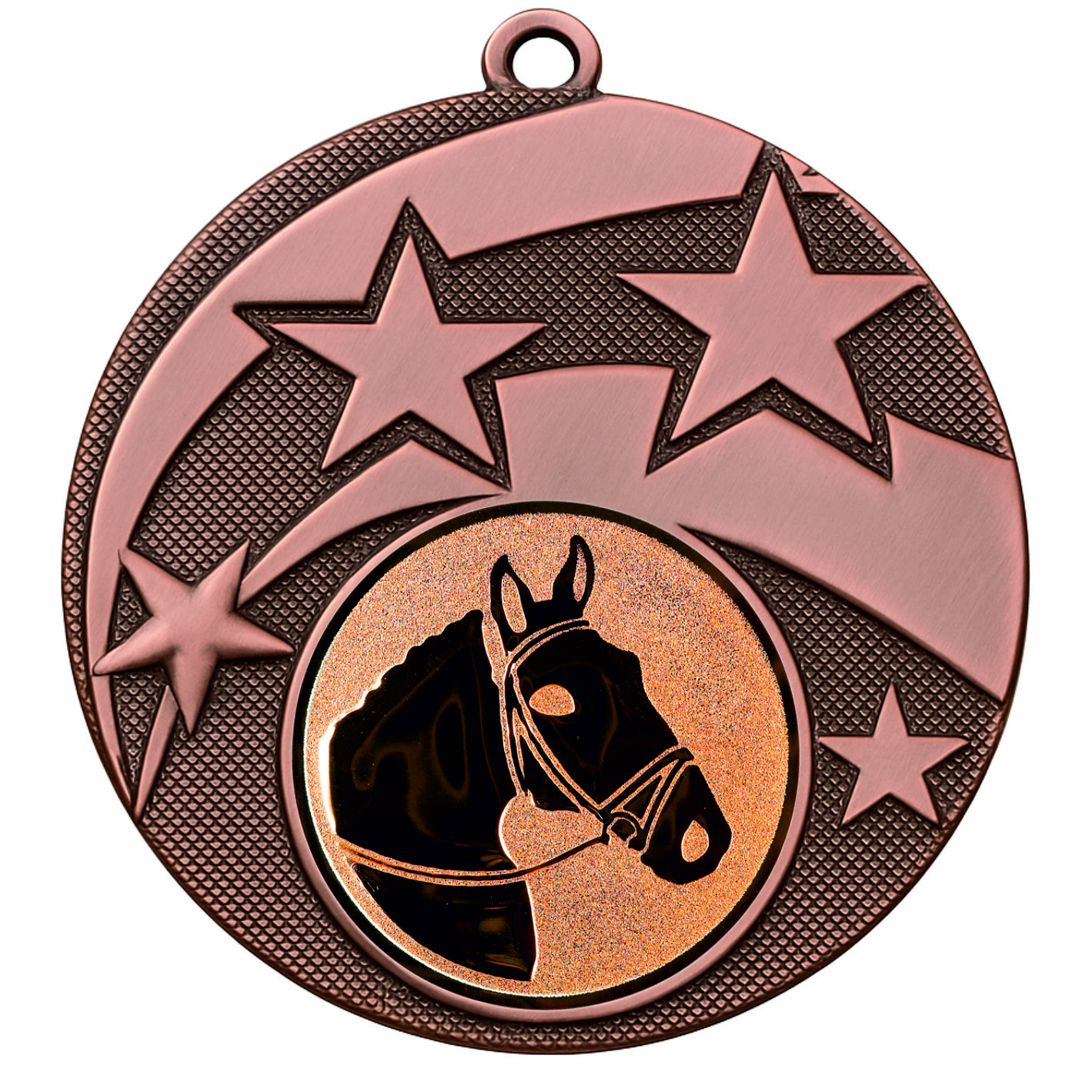 Bronze Star Horses Head Medal -FREE Ribbon -BIE.M9457.03