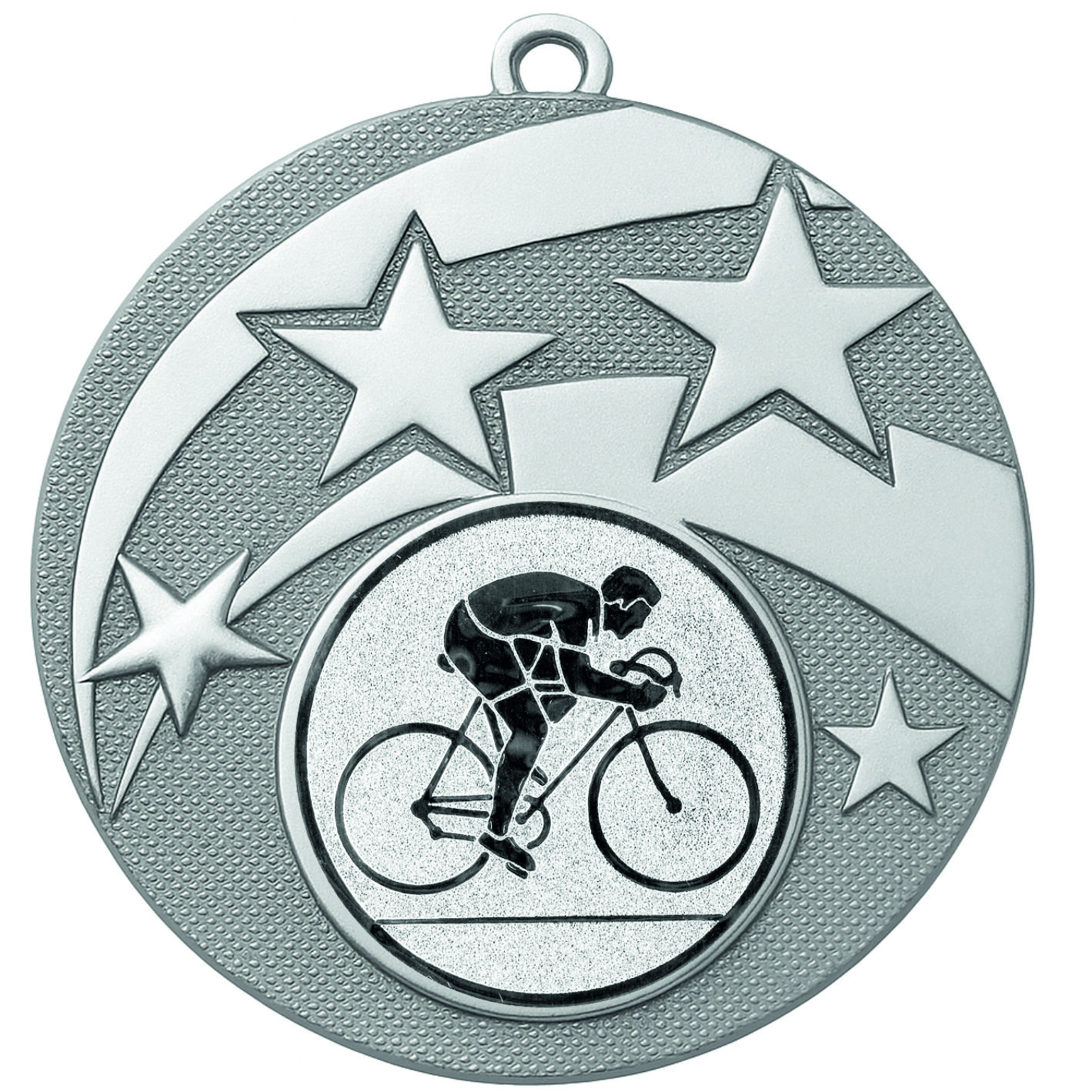 Silver Star Cycling Medal - FREE Ribbon - BIE.M9457.02