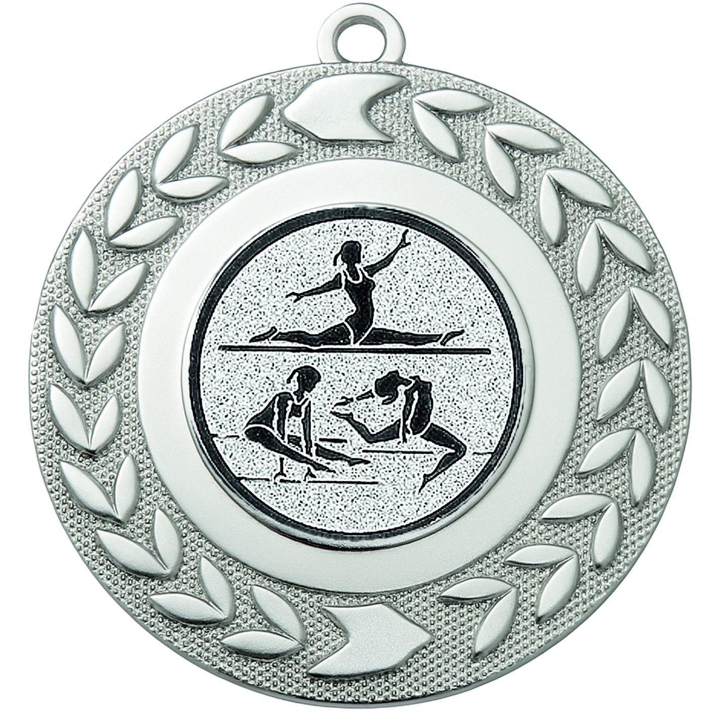 Silver Wreath Female Gymnast Medal - FREE Ribbon - BIE.M9460.02