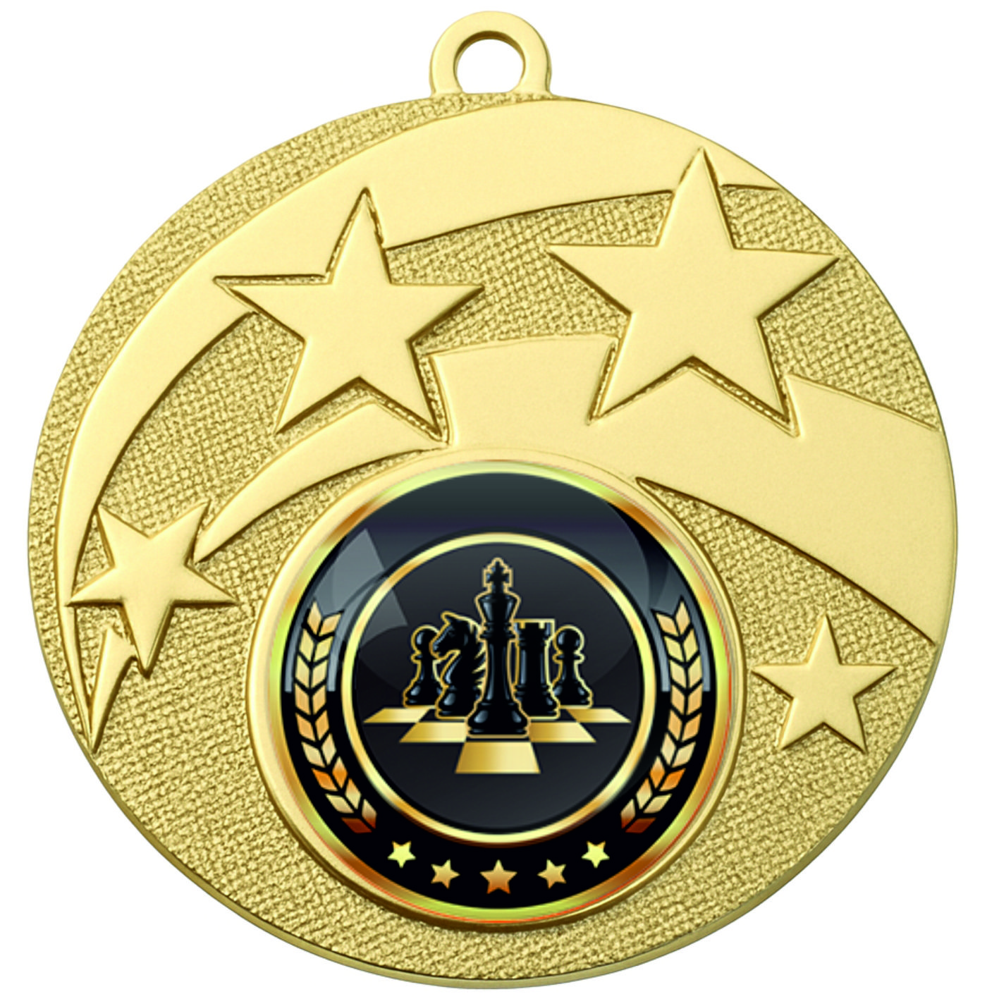 Gold Star Colour Chess Medal-FREE Ribbon-BIE.M9457.01