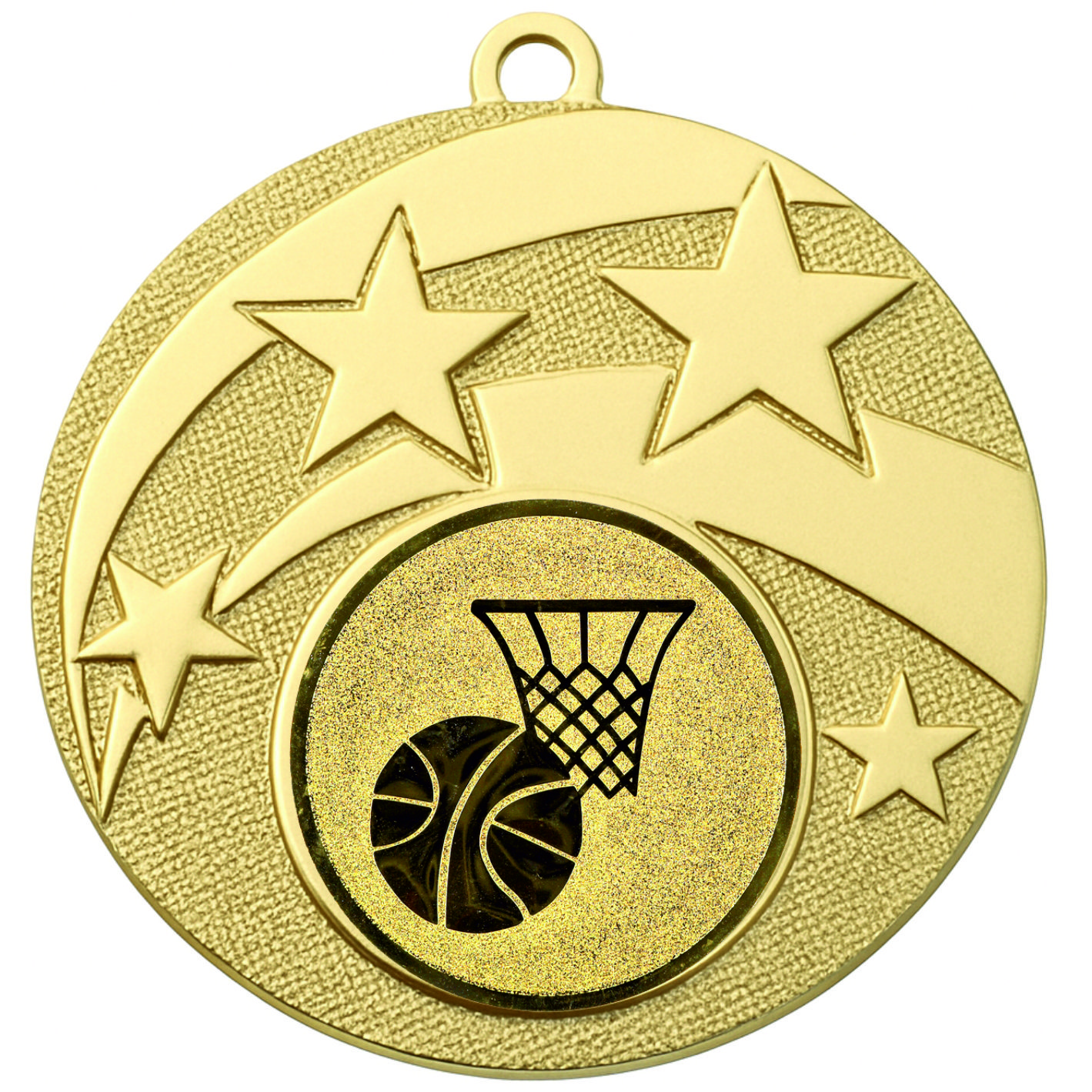 Gold Star Basketball Medal - FREE Ribbon - BIE.M9457.01