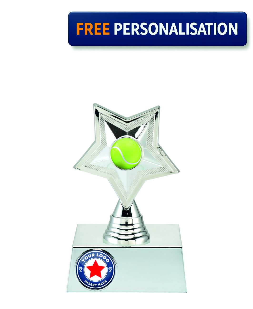16cm SILVER STAR TENNIS AWARD - P531.02 + N32.02
