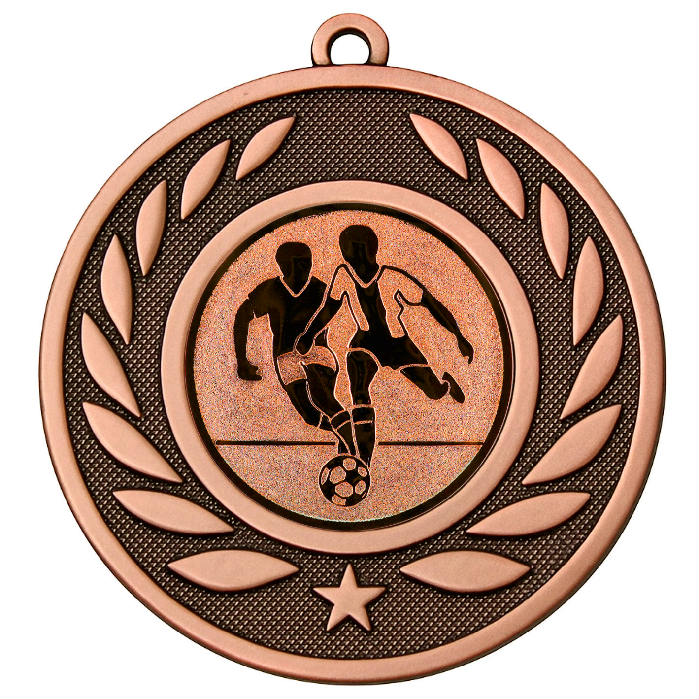 Bronze Laurel Male Football Medal - FREE Ribbon - BIE.M9459.03