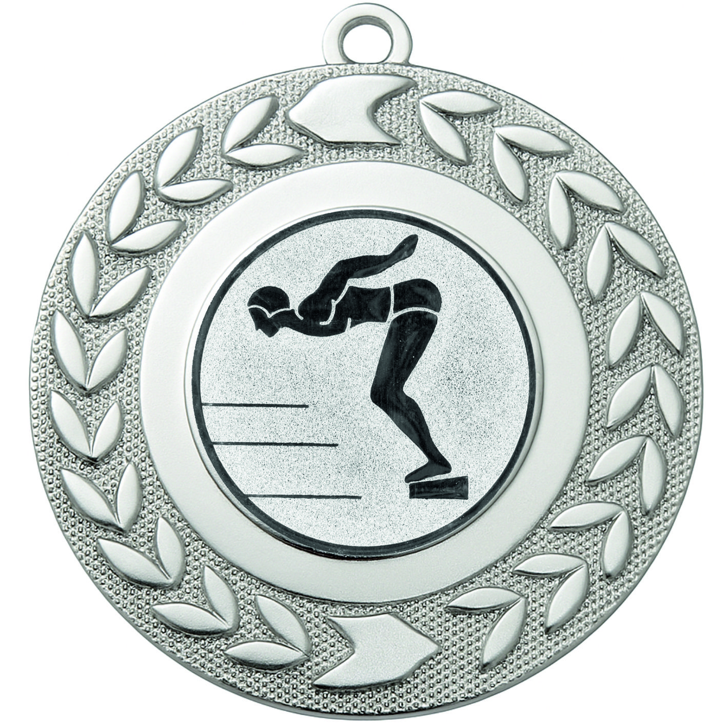 Silver Wreath Male Swimming Medal-FREE Ribbon-BIE.M9460.02