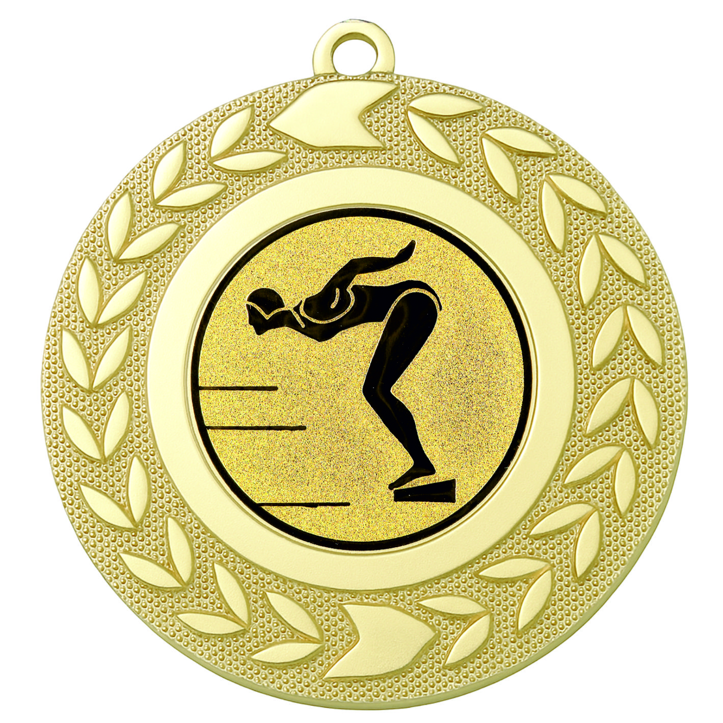 Gold Wreath Female Swimming Medal - FREE Ribbon - BIE.M9460.01