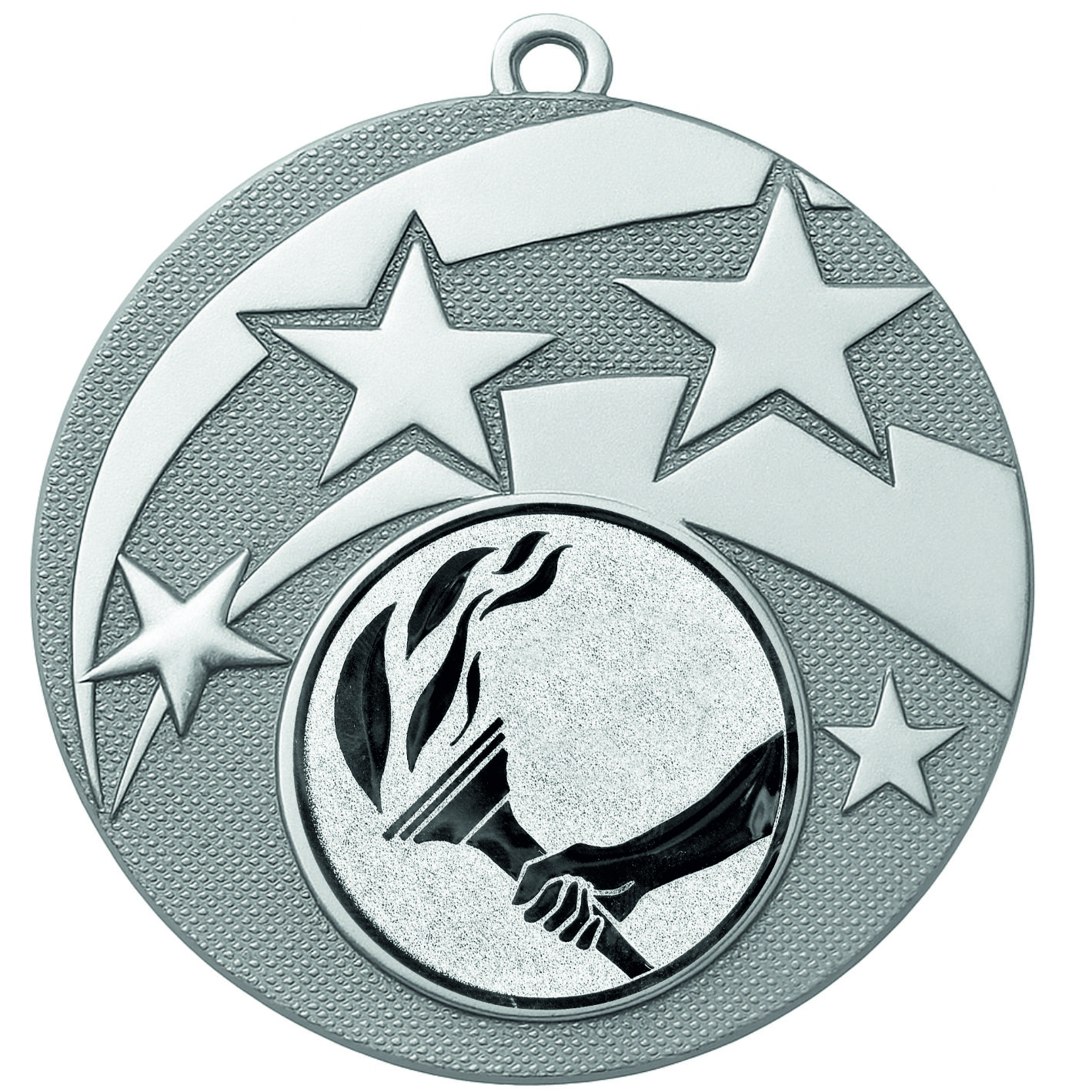 Silver Star Torch Medal -FREE Ribbon -BIE.M9457.02