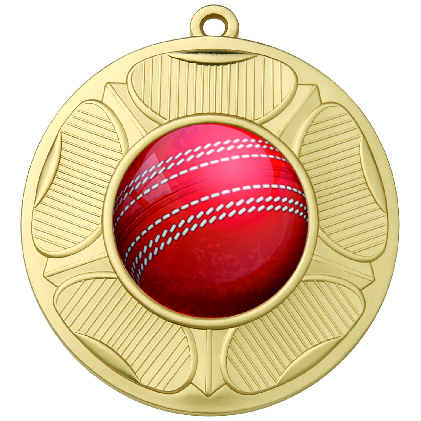 Gold Tudor Rose Colour Cricket Medal-FREE Ribbon-BIE.M9458.01