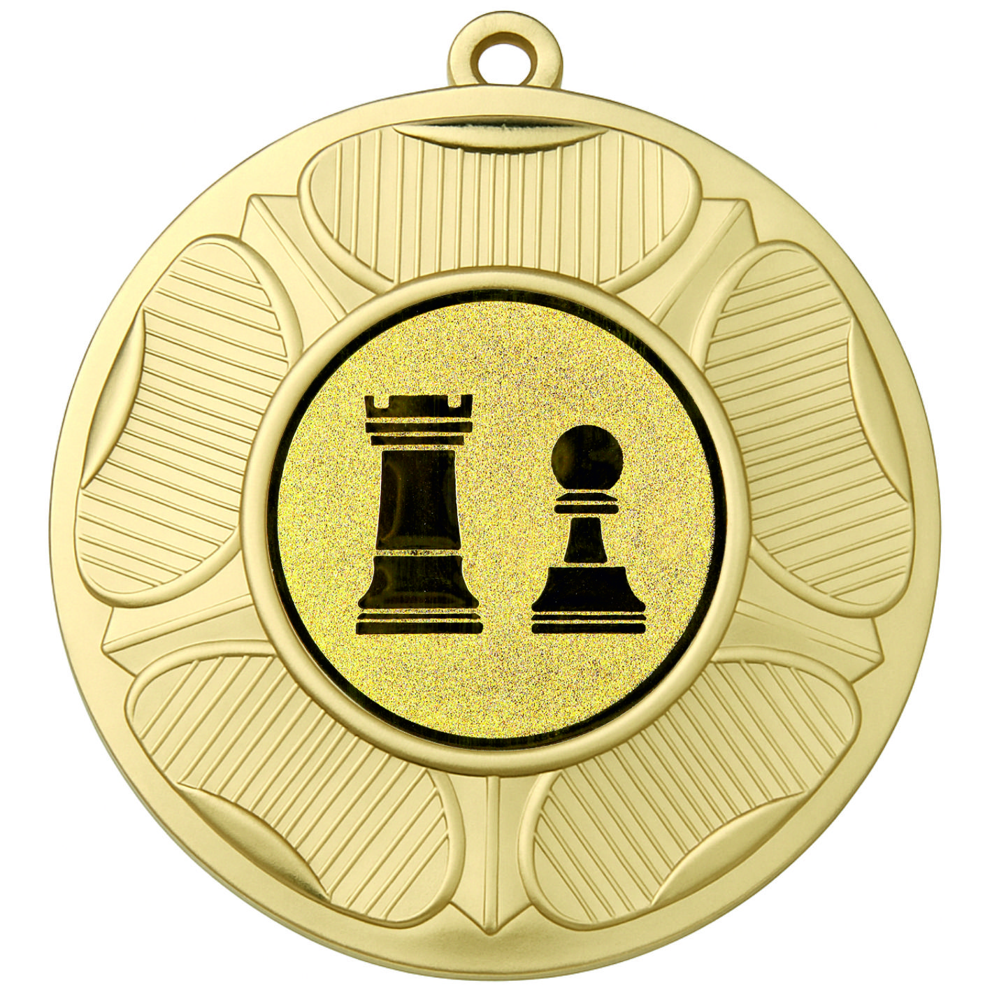 Gold Tudor Rose Chess Medal-FREE Ribbon - BIE.M9458.01