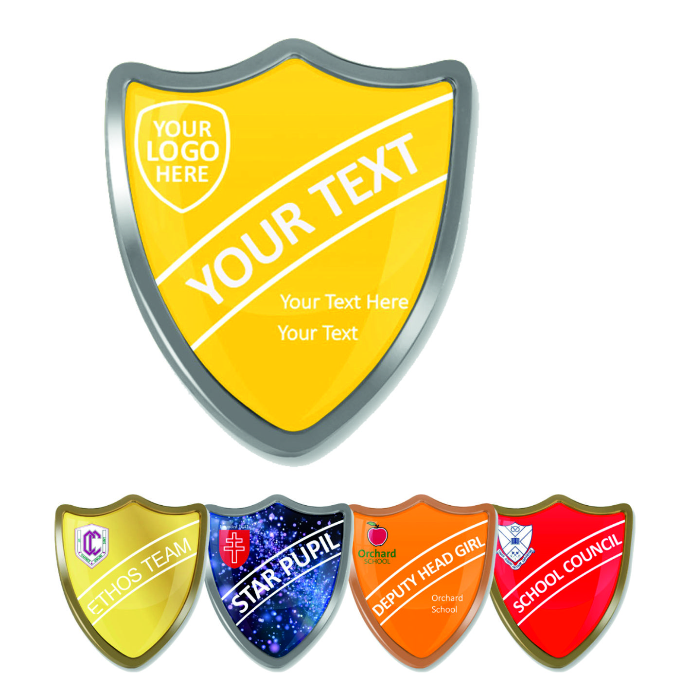 Silver Bespoke Shield Badge - 35mm