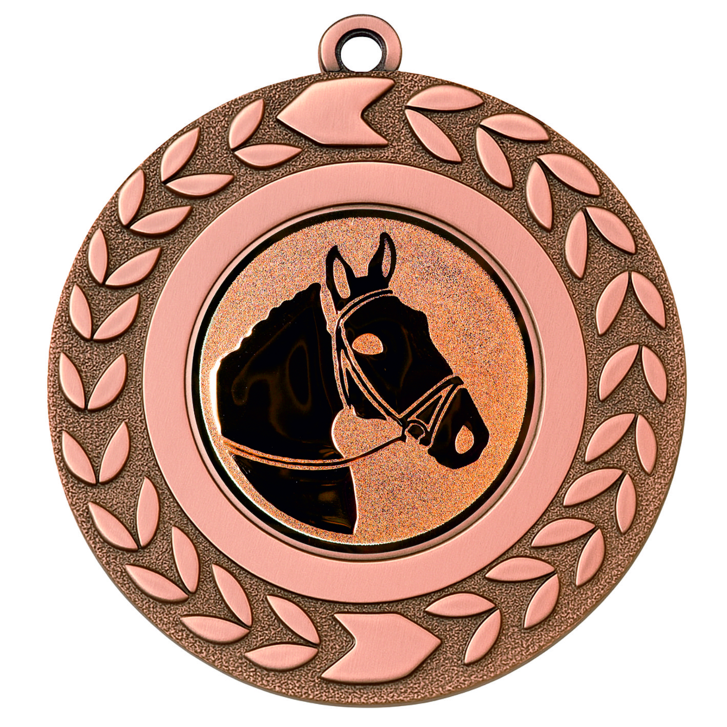 Bronze Wreath Horses Head Medal - FREE Ribbon - BIE.M9460.03
