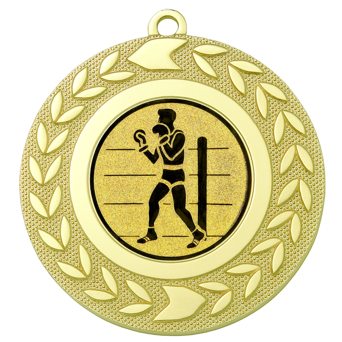 Gold Wreath Boxing Medal - FREE Ribbon - BIE.M9460.01