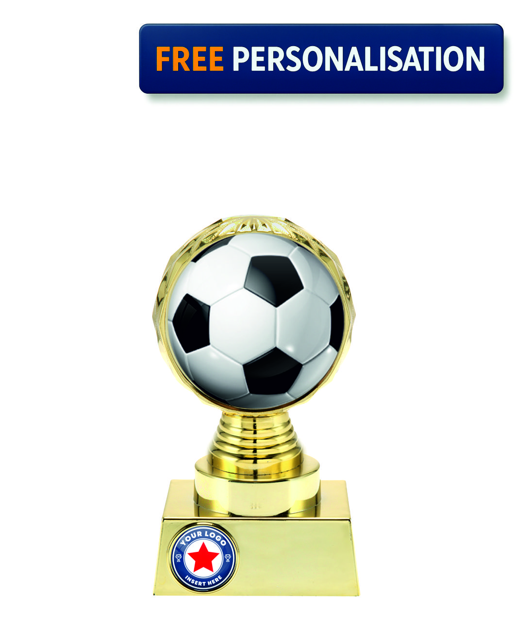 15cm GOLD SHINE FOOTBALL AWARD - P514.01 + N32.01