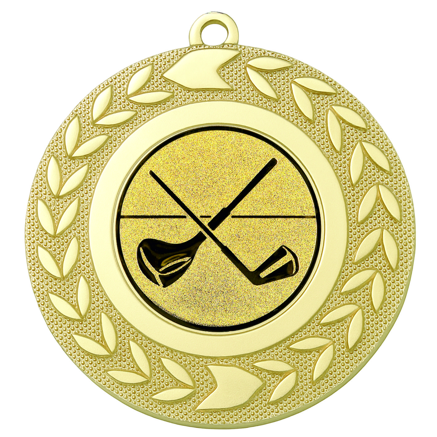 Gold Wreath Golf Clubs Medal - FREE Ribbon - BIE.M9460.01