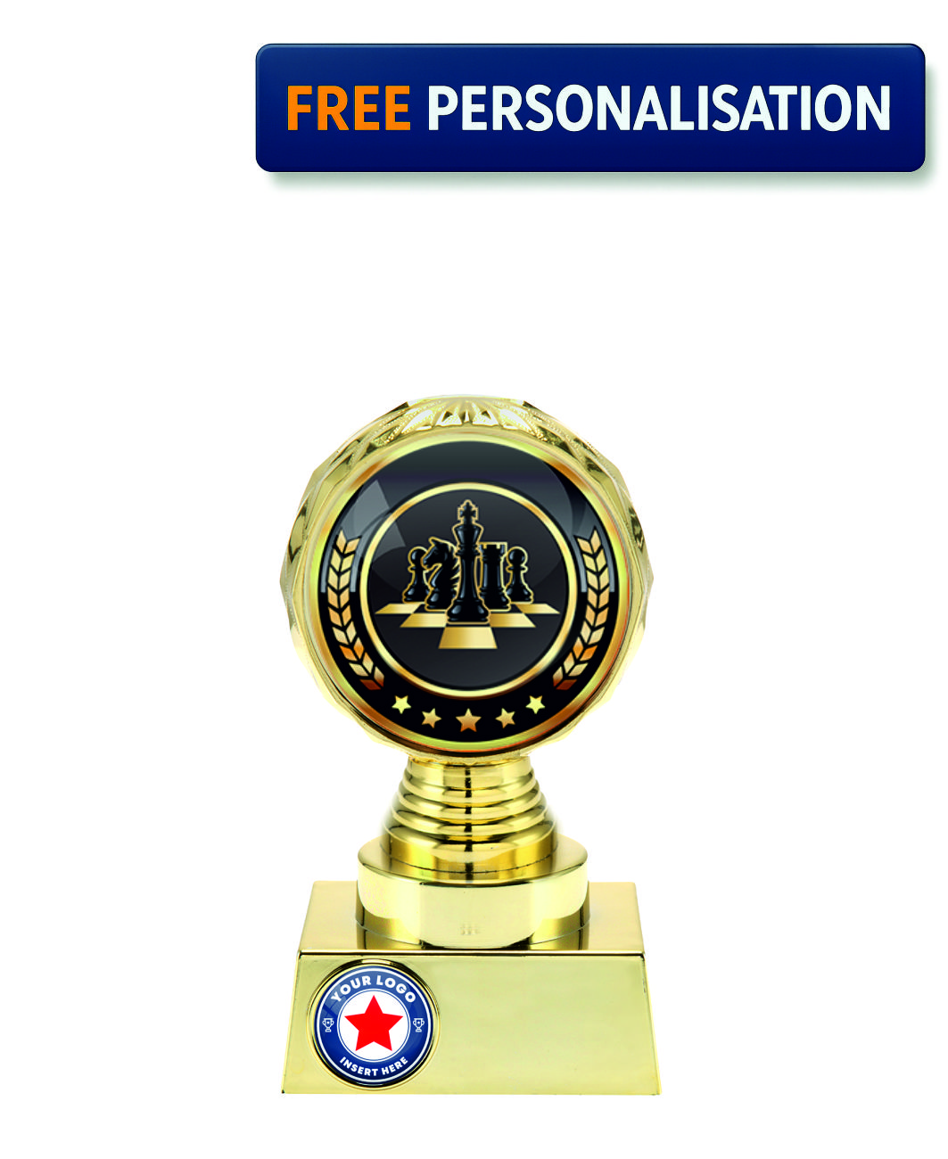 15cm GOLD SHINE CHESS AWARD - P514.01 + N32.01
