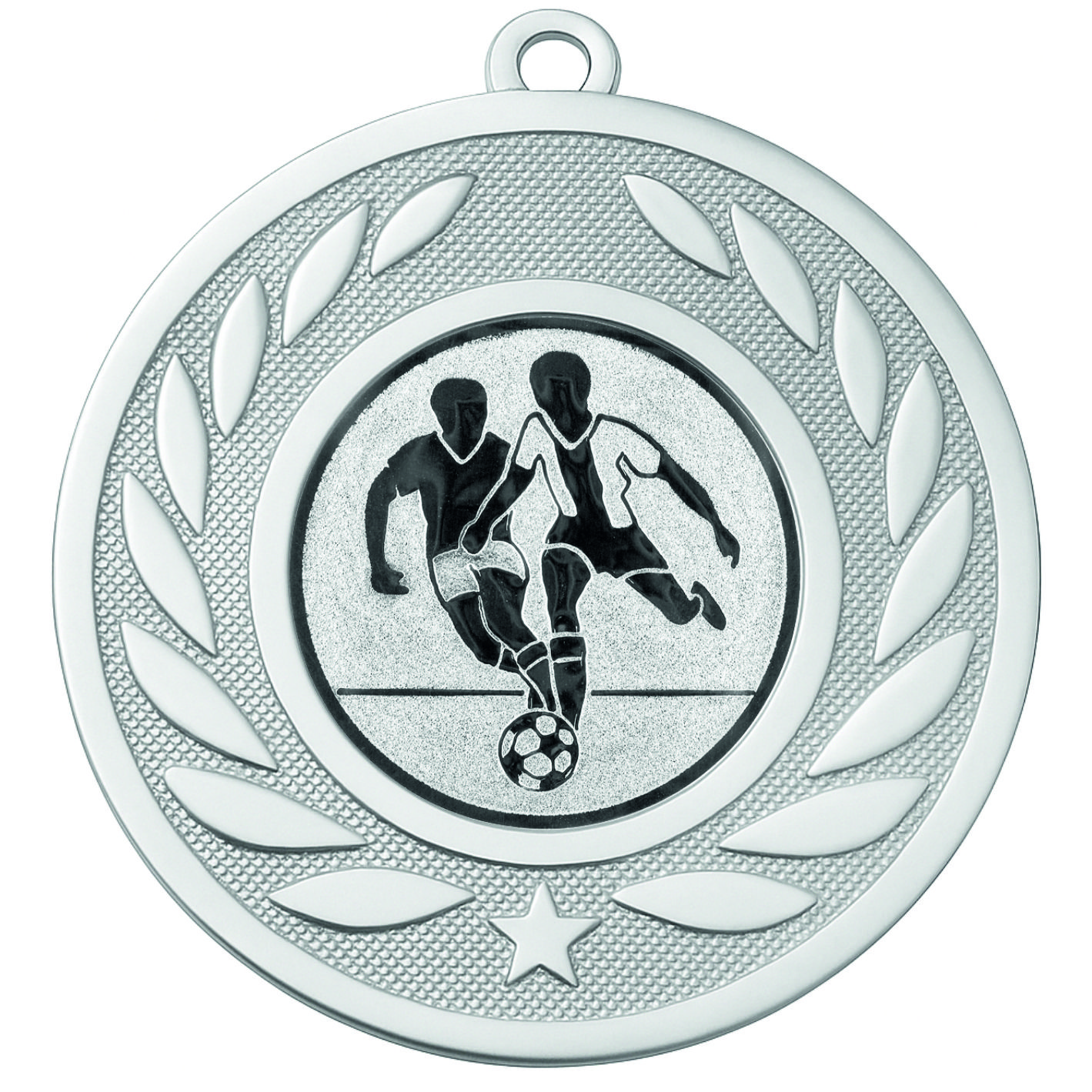 Silver Laurel Male Football Medal - FREE Ribbon - BIE.M9459.02