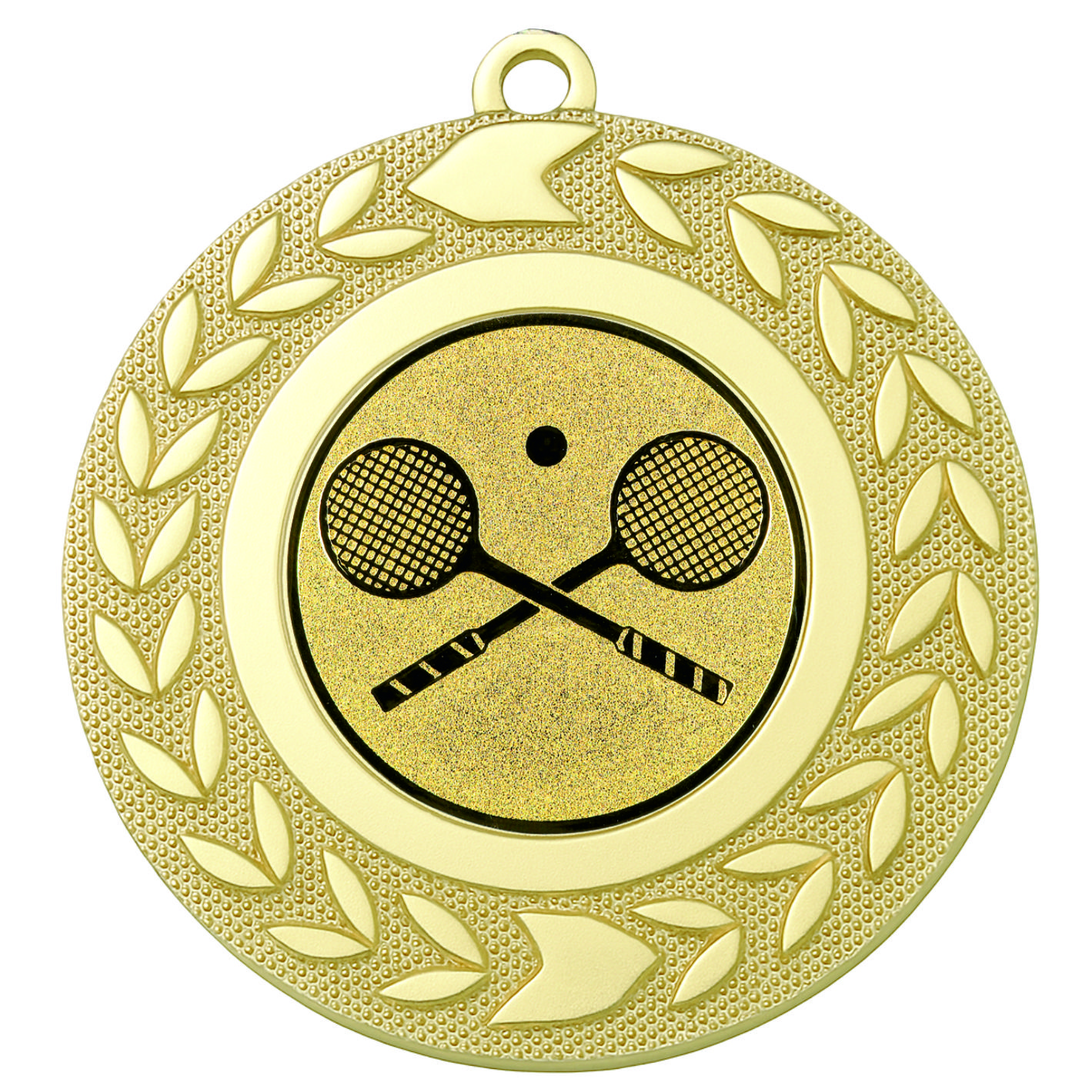 Gold Wreath Squash Medal - FREE Ribbon - BIE.M9460.01