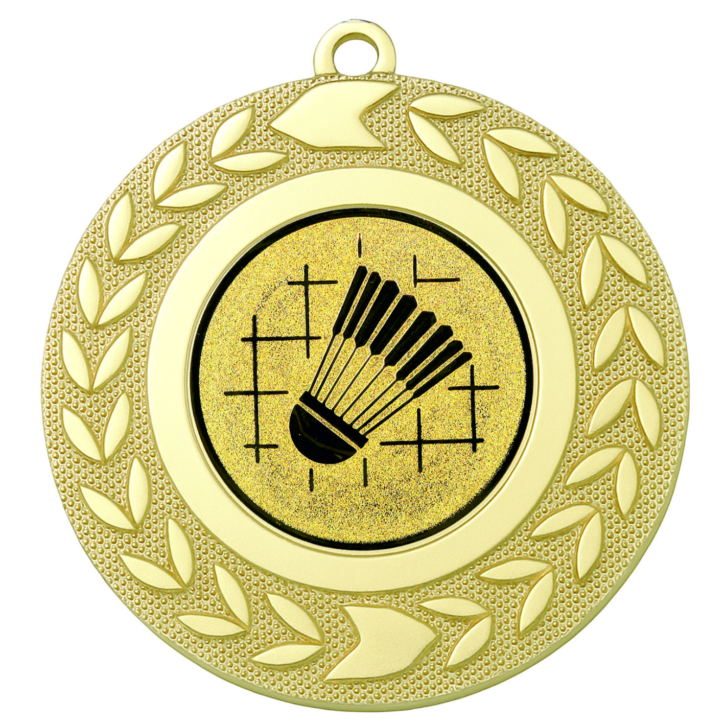 Gold Wreath Badminton Medal - FREE Ribbon - BIE.M9460.01