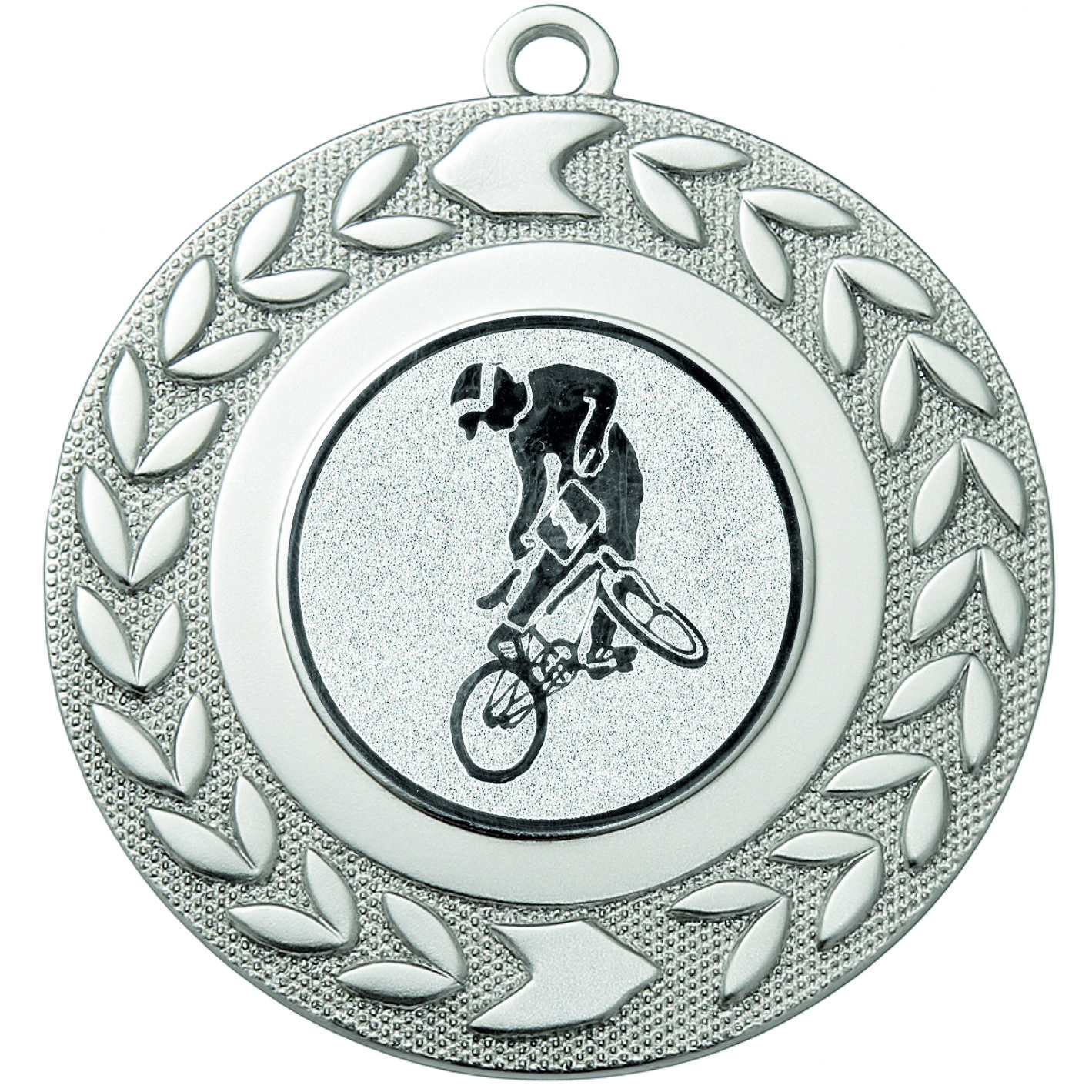 Silver Wreath BMX Medal - FREE Ribbon - BIE.M9460.02