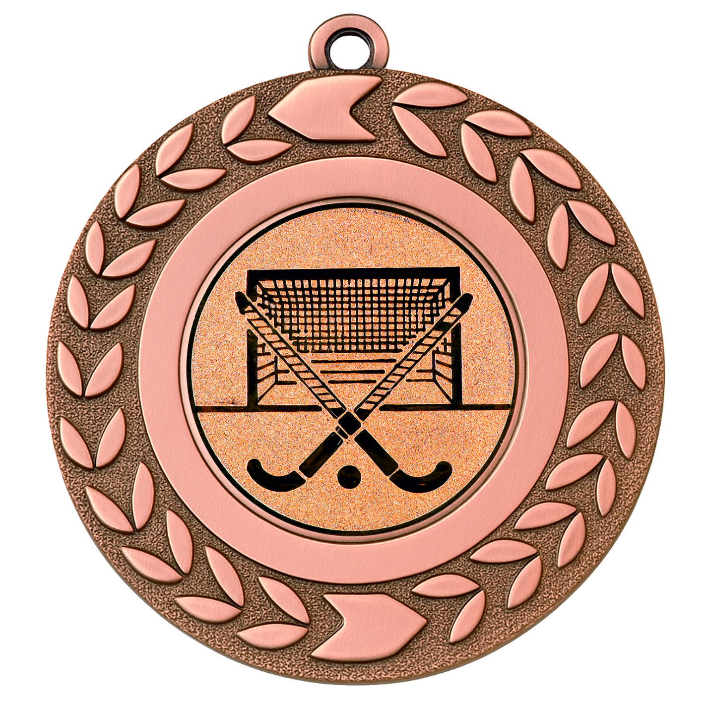 Bronze Wreath Hockey Medal - FREE Ribbon - BIE.M9460.03