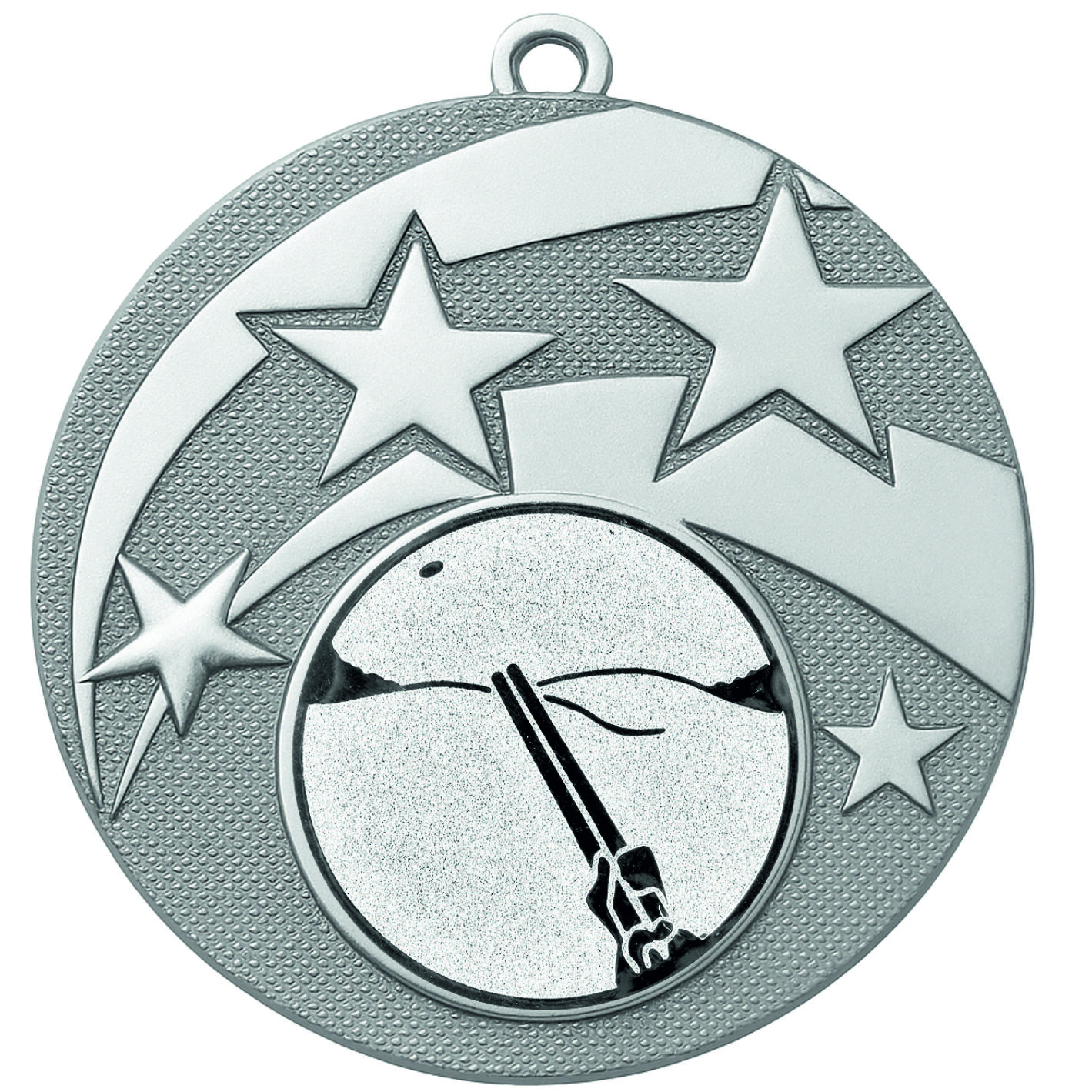 Silver Star Clay Pigeon Shooting Medal -FREE Ribbon -BIE.M9457.02