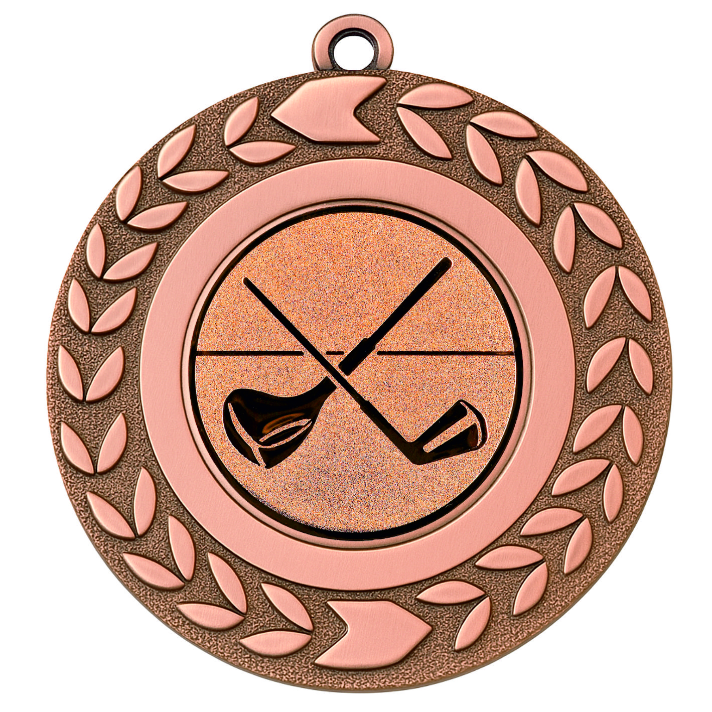Bronze Wreath Golf Clubs Medal - FREE Ribbon - BIE.M9460.03