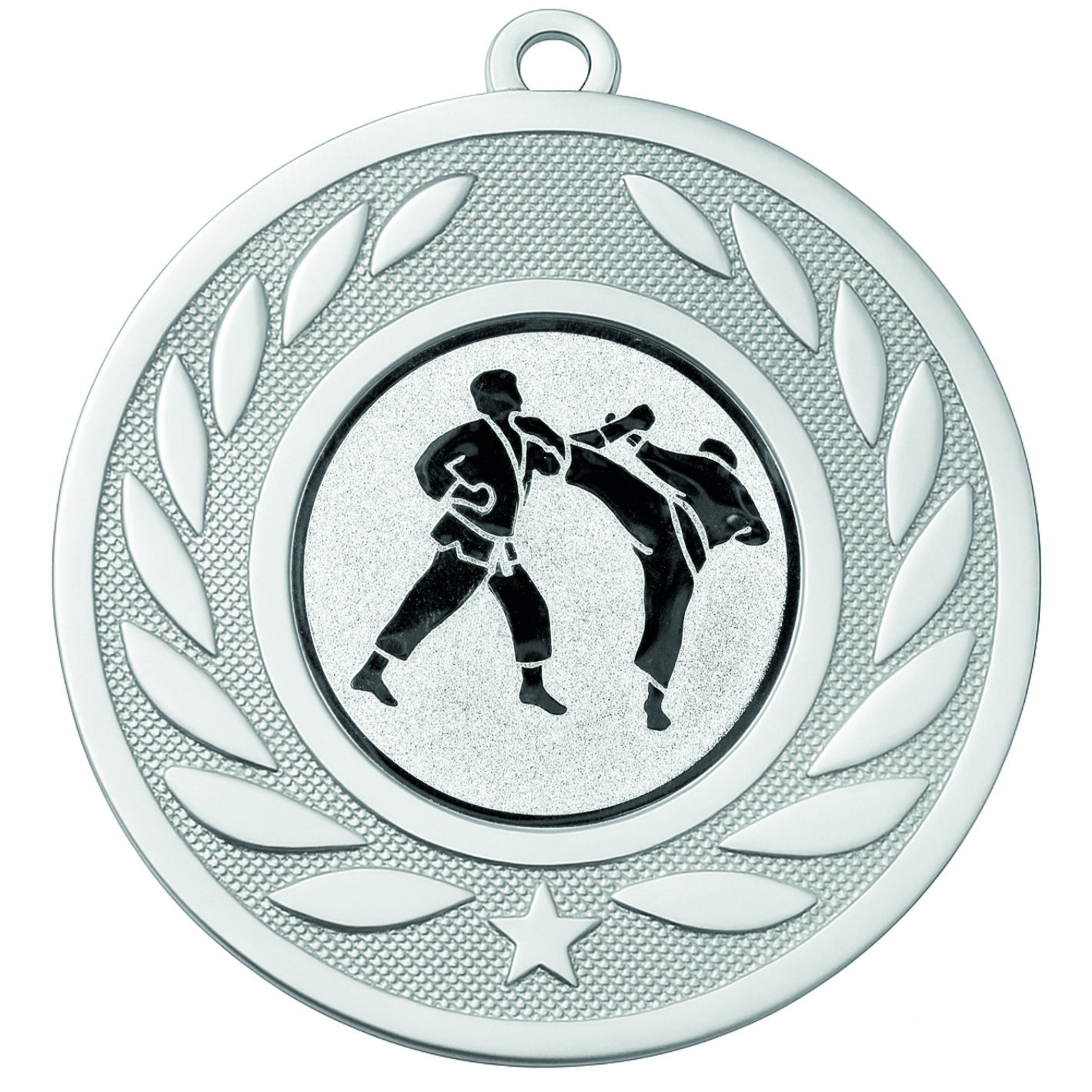 Silver Laurel Karate Medal - FREE Ribbon - BIE.M9459.02