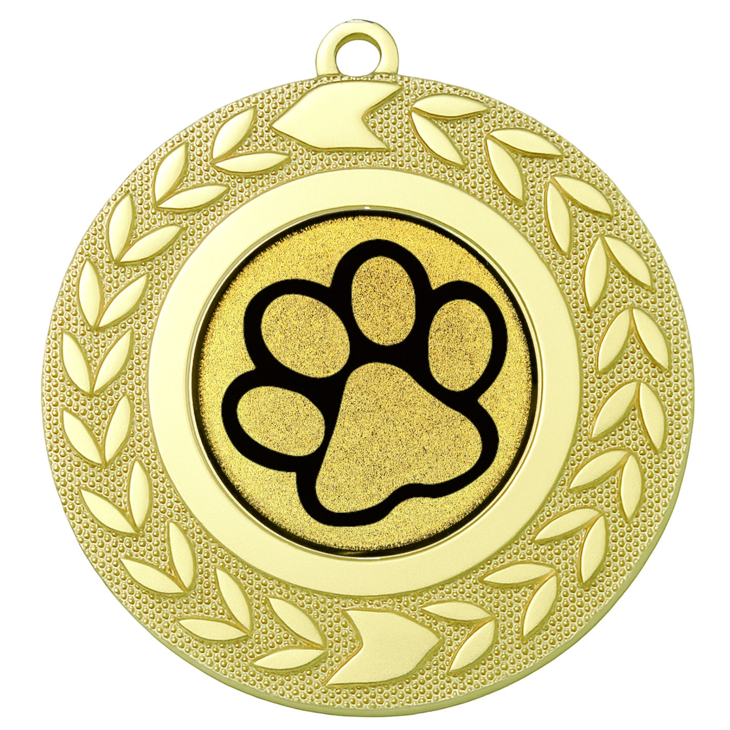 Gold Wreath Dog Paw Medal - FREE Ribbon - BIE.M9460.01
