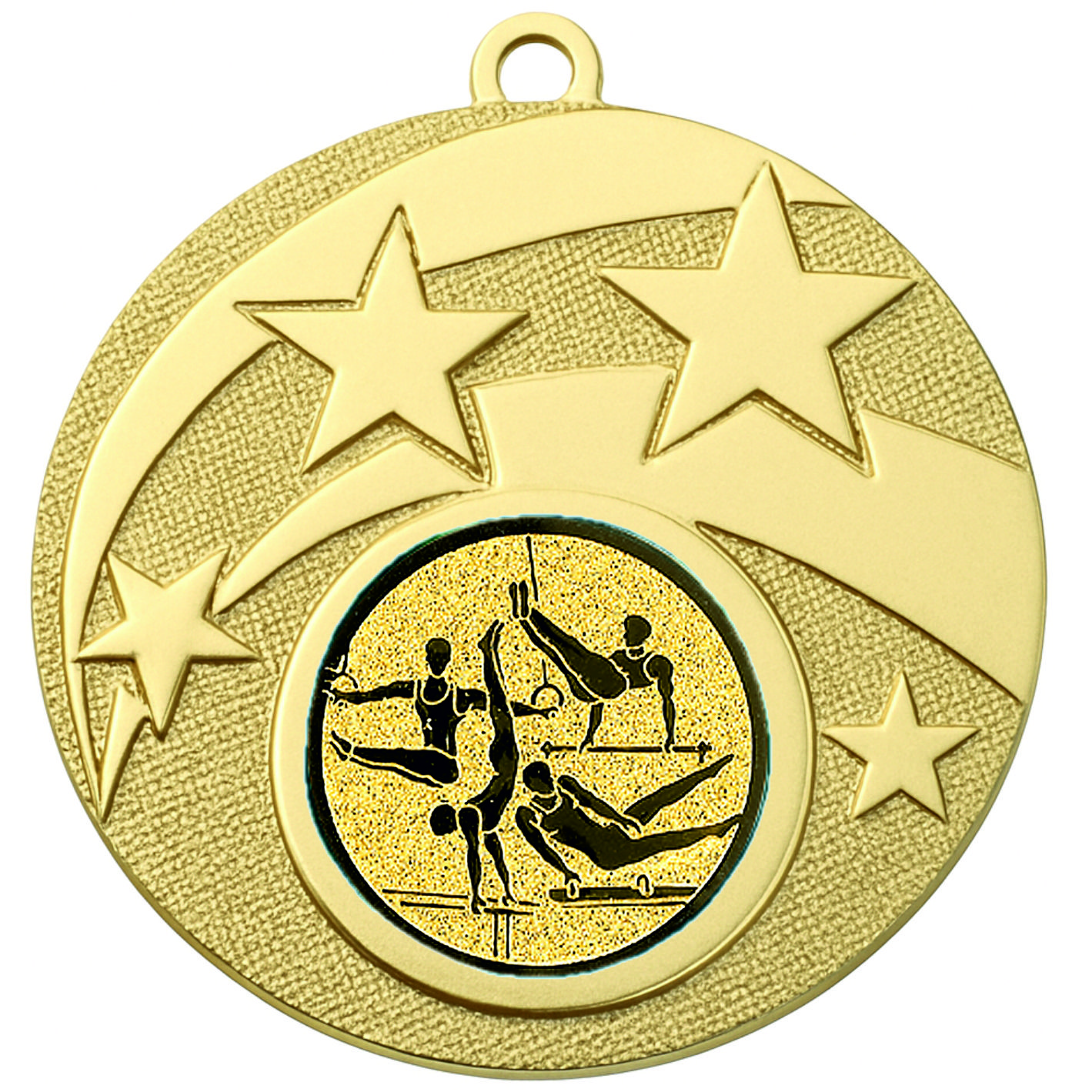 Gold Star Male Gymnast Medal -FREE Ribbon -BIE.M9457.01