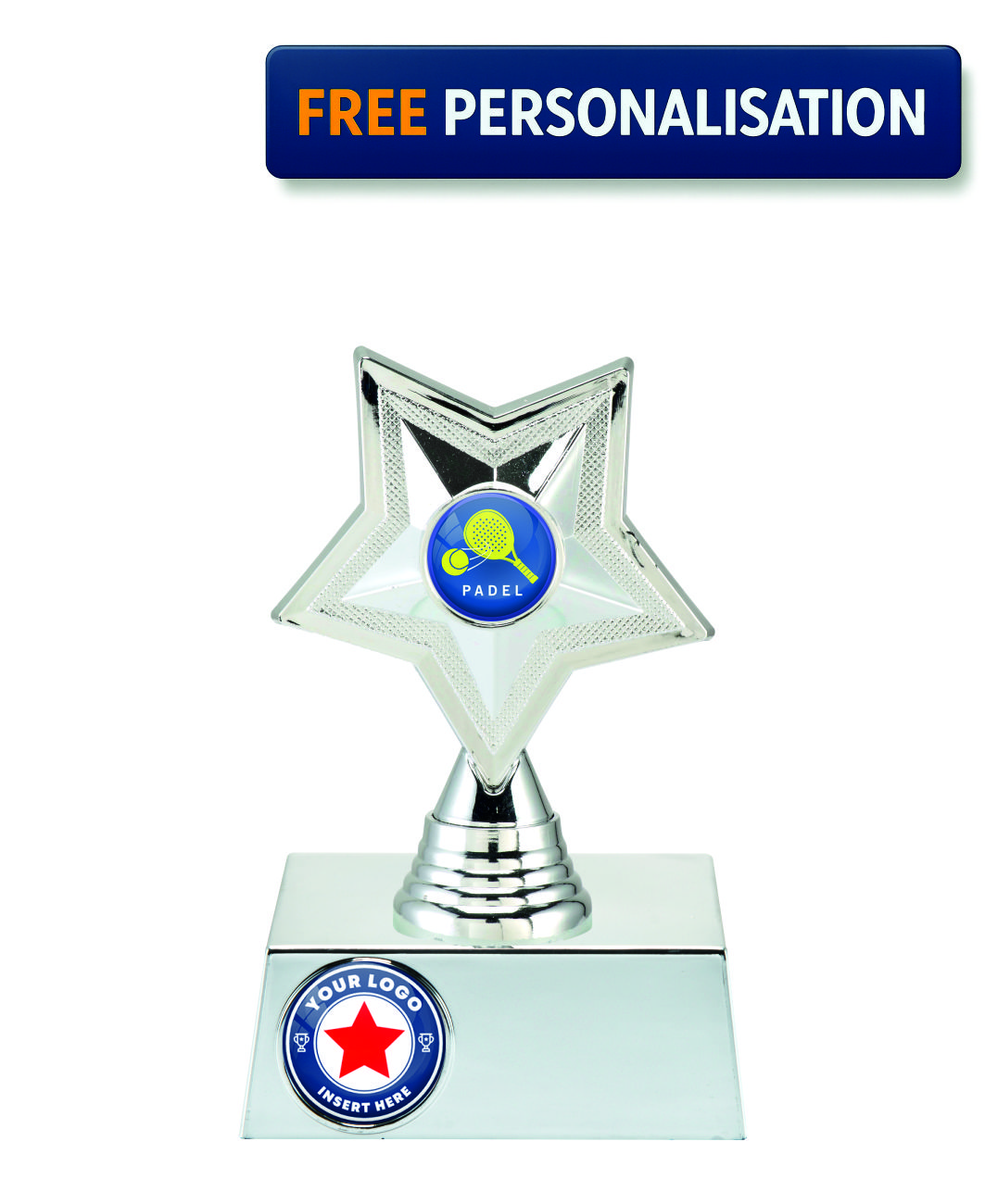 17.5cm SILVER STAR PADEL AWARD - P531.02 + N33.02