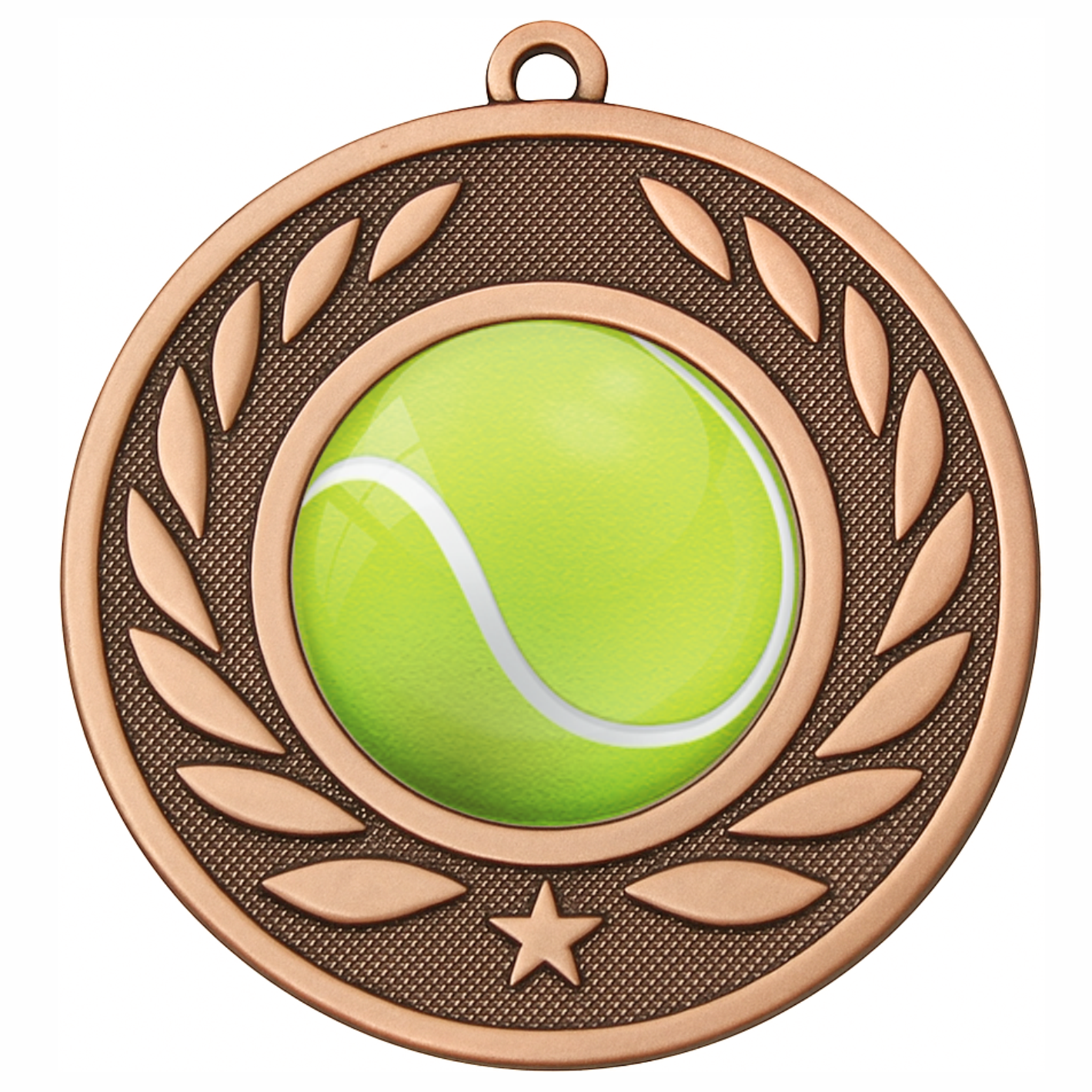 Bronze Laurel Colour Tennis Medal-FREE Ribbon-BIE.M9459.03