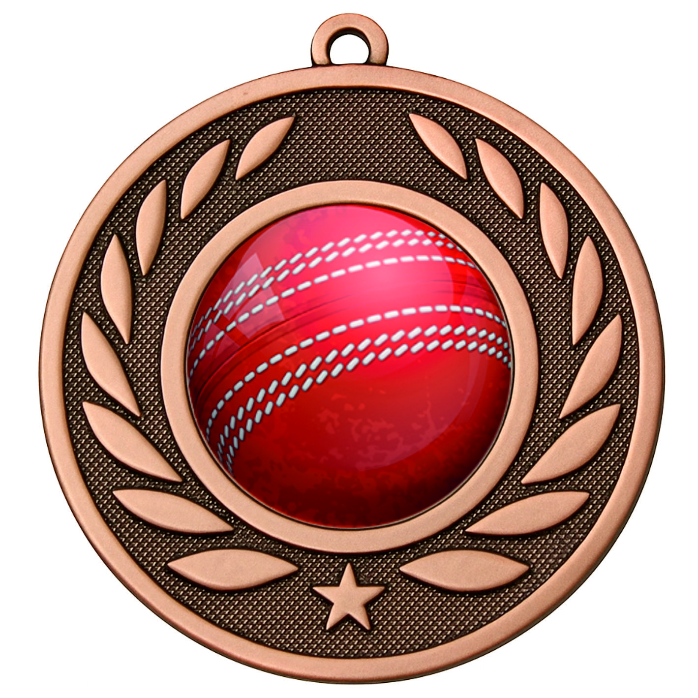 Bronze Laurel Colour Cricket Medal-FREE Ribbon-BIE.M9459.03