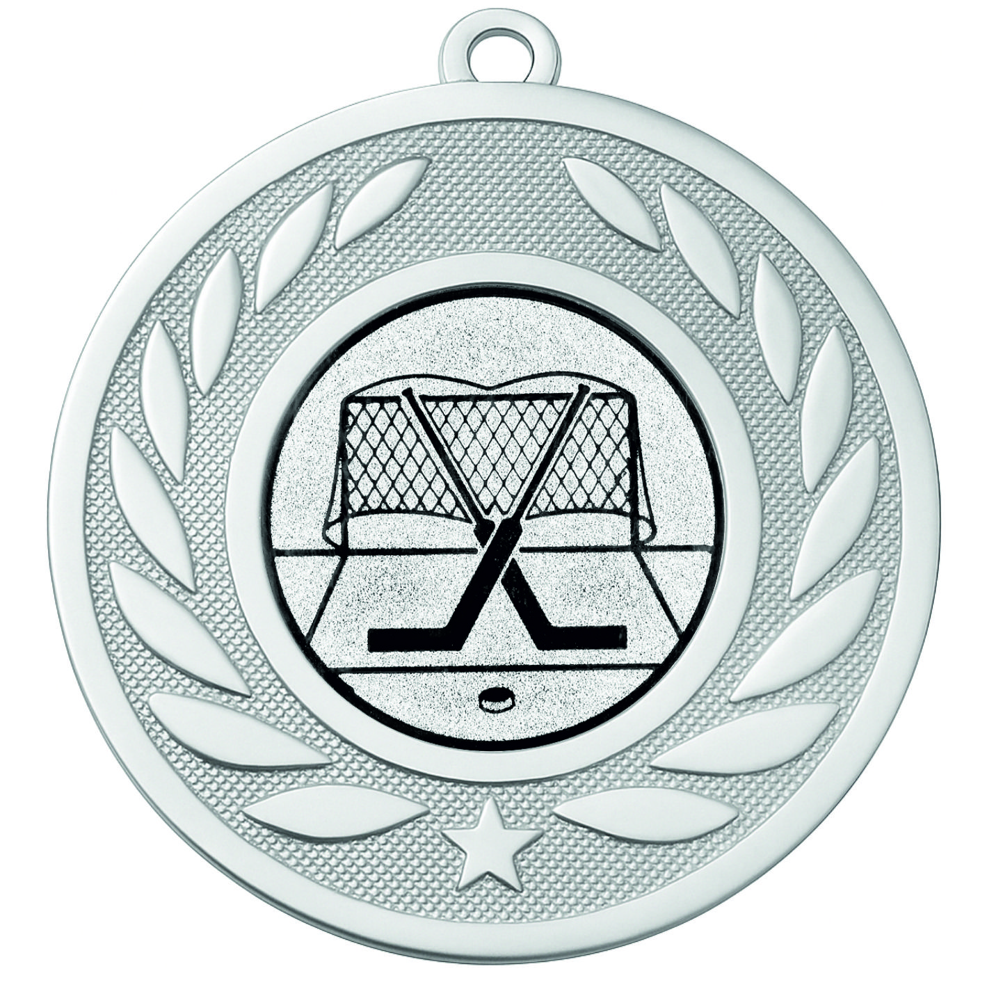 Silver Laurel Ice Hockey Medal - FREE Ribbon - BIE.M9459.02
