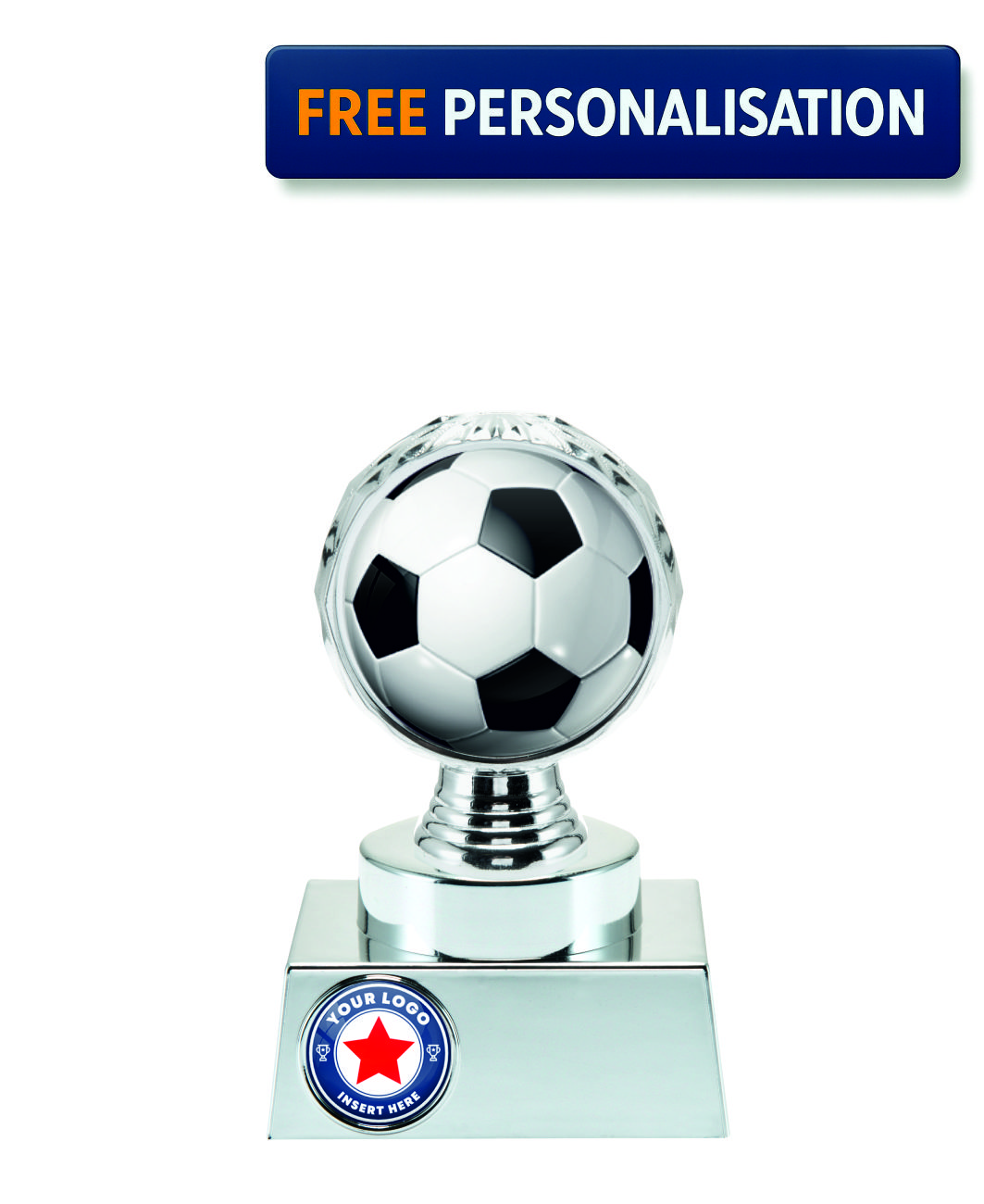 15cm SILVER SHINE FOOTBALL AWARD P514.02 + N32.02