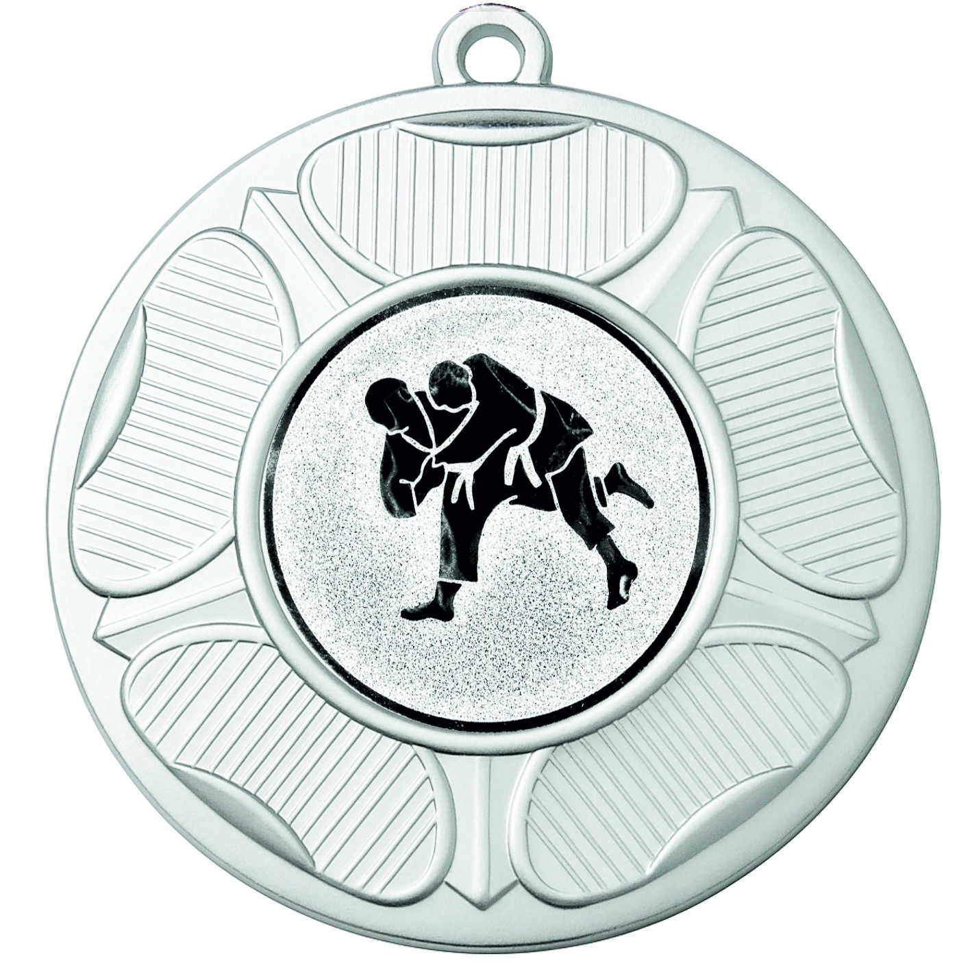 Silver Tudor Rose Judo Medal - FREE Ribbon - BIE.M9458.02