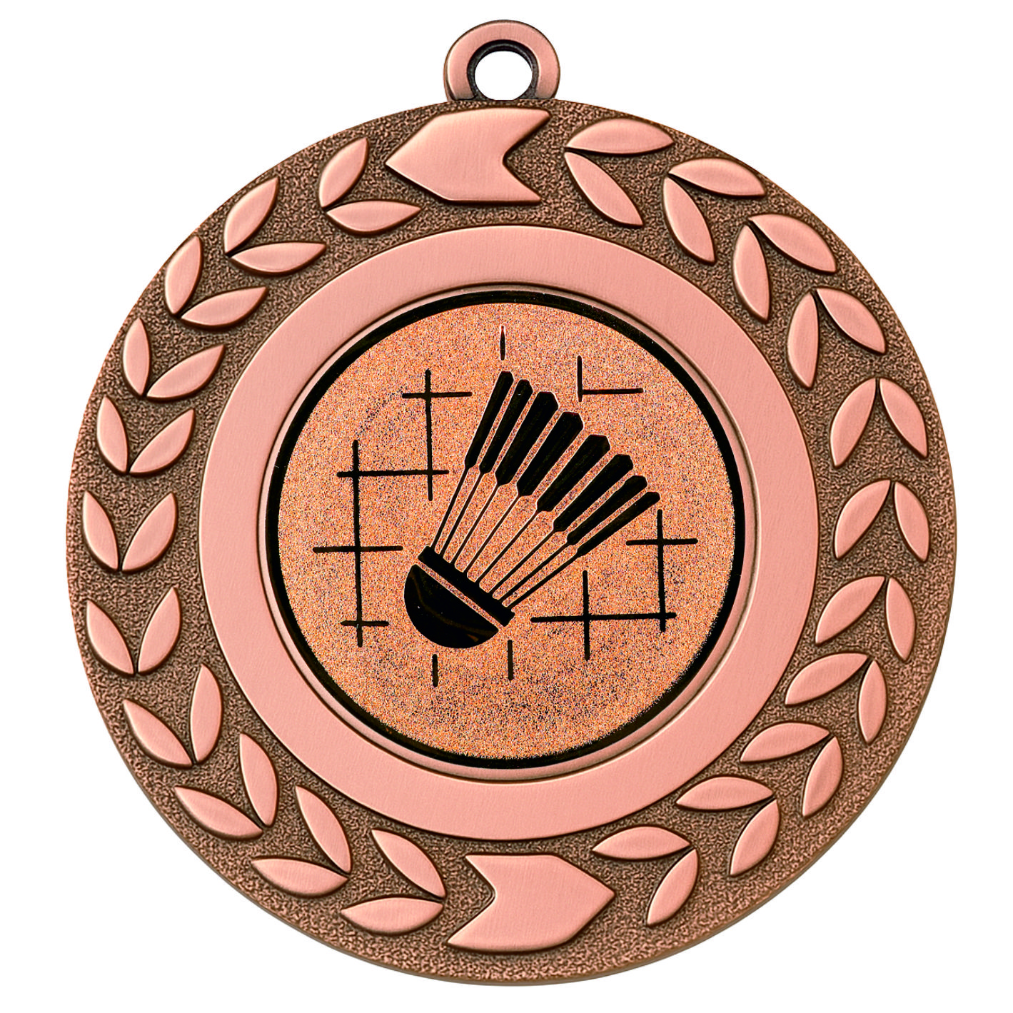 Bronze Wreath Badminton Medal - FREE Ribbon - BIE.M9460.03
