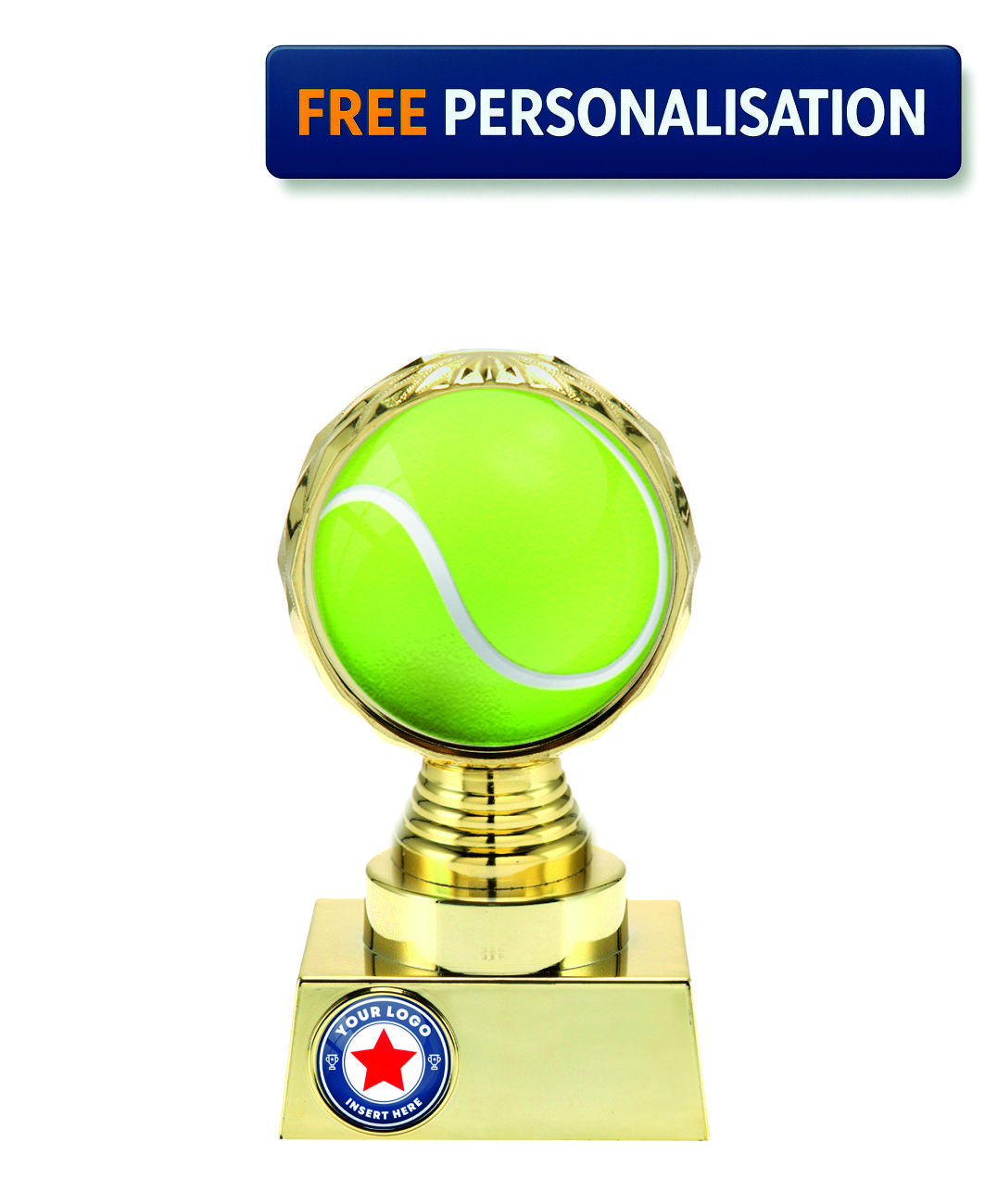 16.5cm GOLD SHINE TENNIS AWARD - P514.01 +N33.01