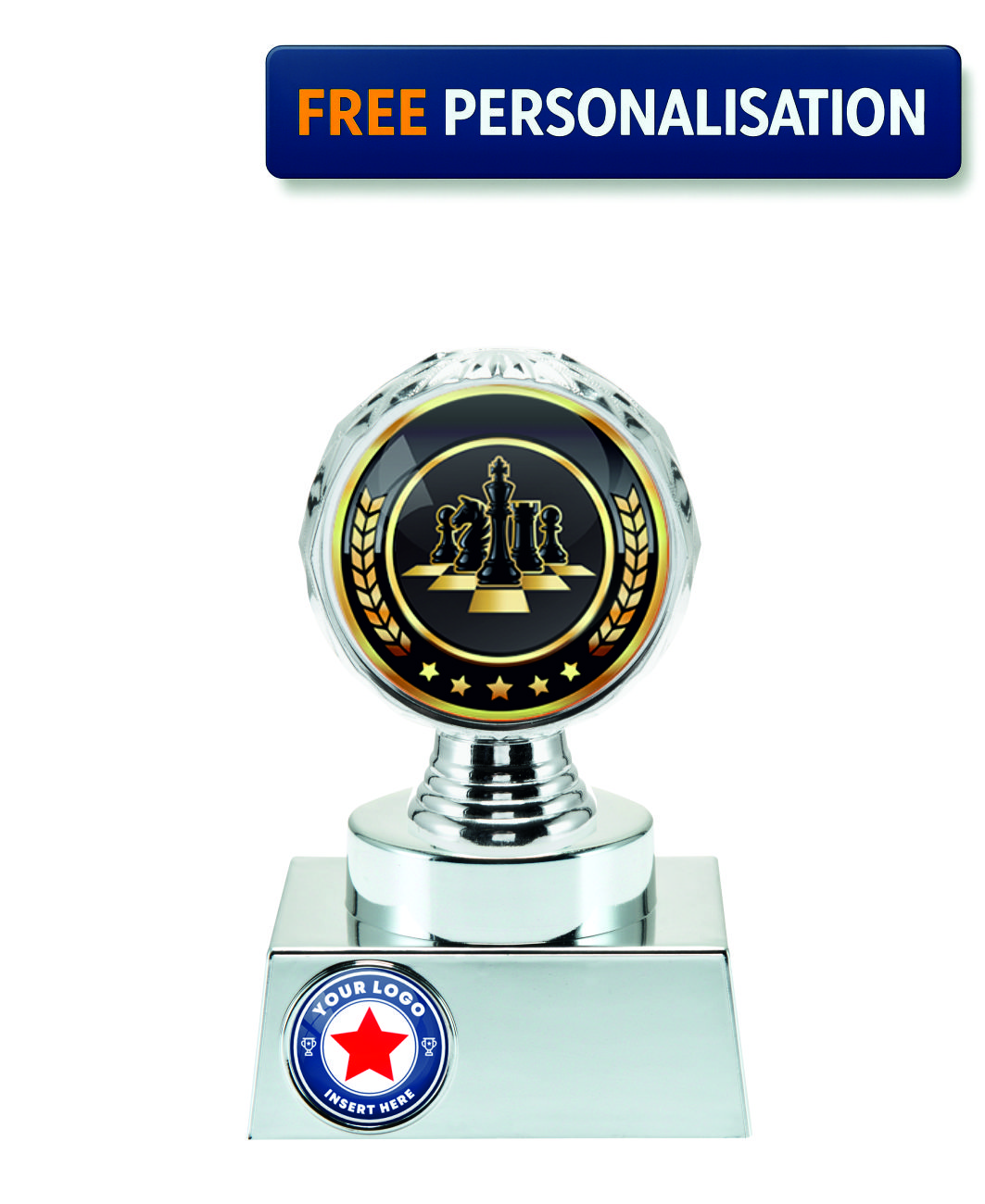 16.5cm SILVER SHINE CHESS AWARD P514.02 + N33.02