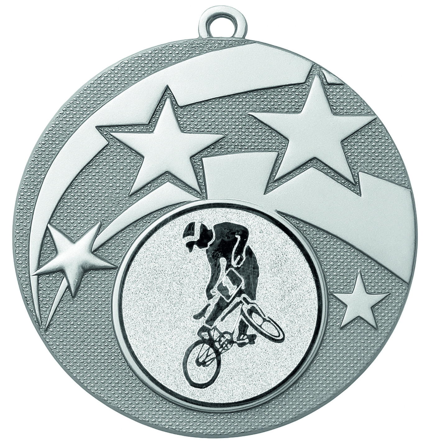 Silver Star BMX Medal - FREE Ribbon - BIE.M9457.02