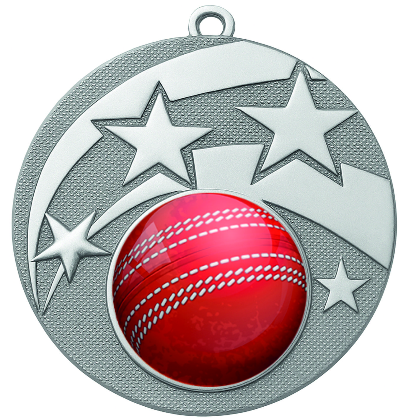 Silver Star Colour Cricket Medal-FREE Ribbon-BIE.M9457.02