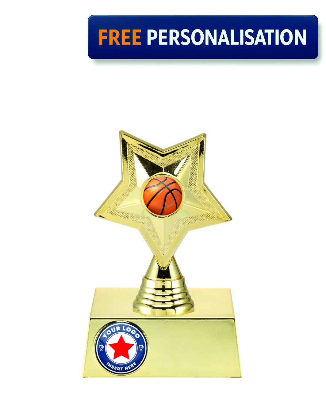 16cm GOLD STAR BASKETBALL AWARD - P531.01 + N32.01