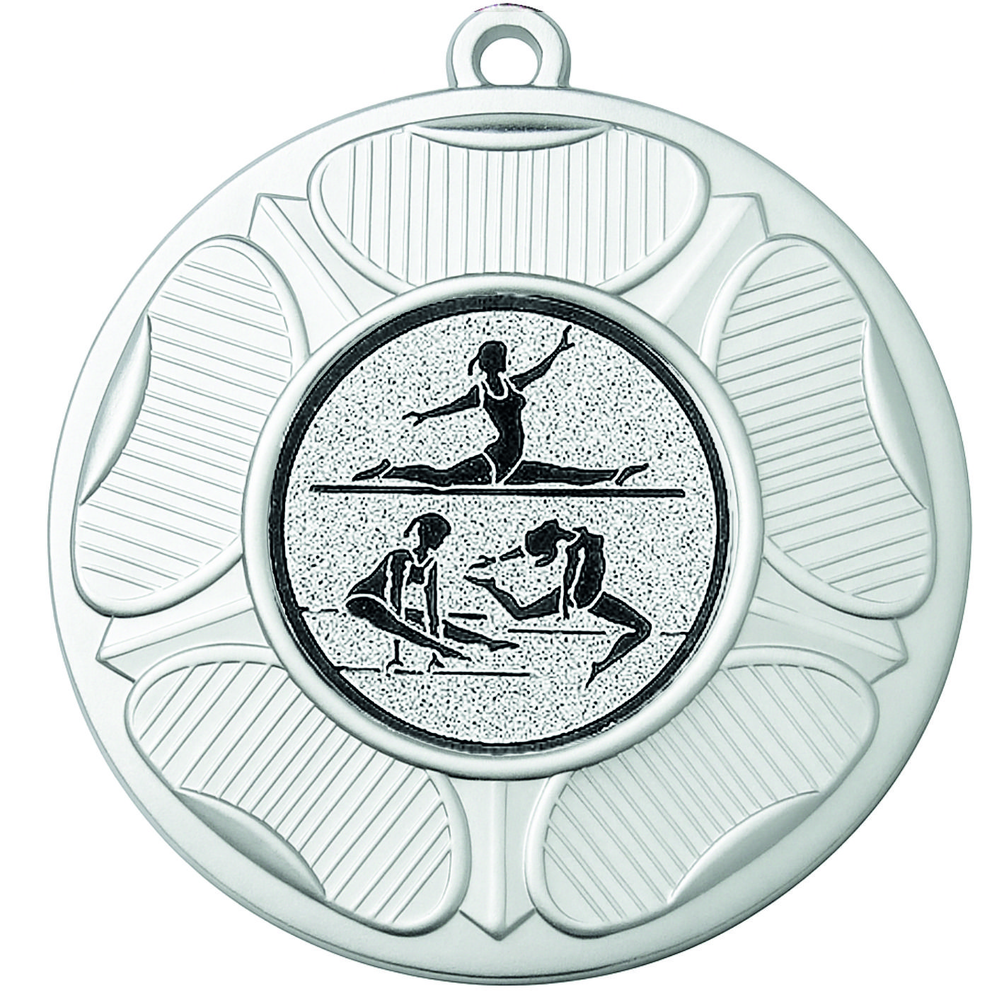 Silver Tudor Rose Female Gymnast Medal FREE Ribbon M9458.02