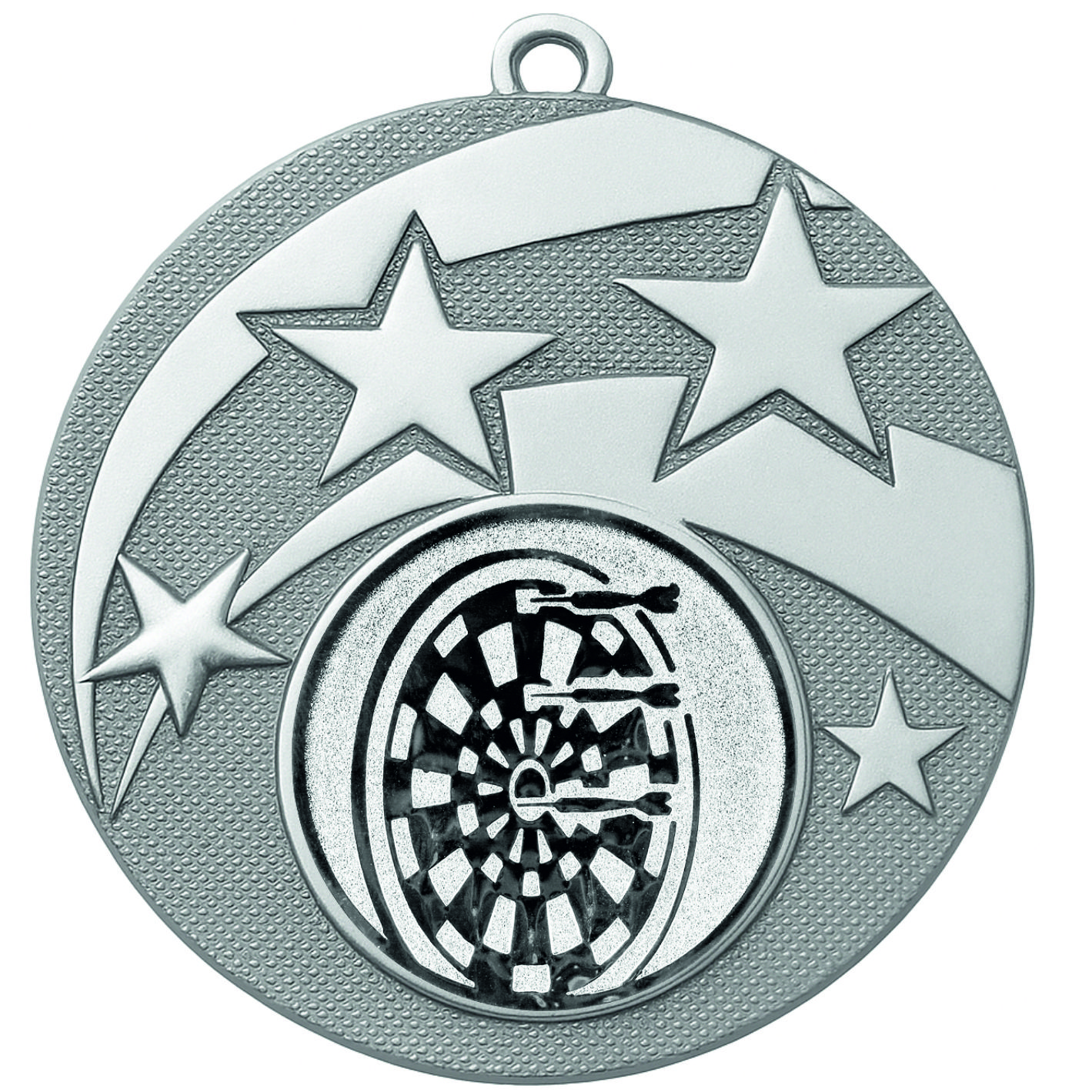Silver Star Darts Medal - FREE Ribbon - BIE.M9457.02