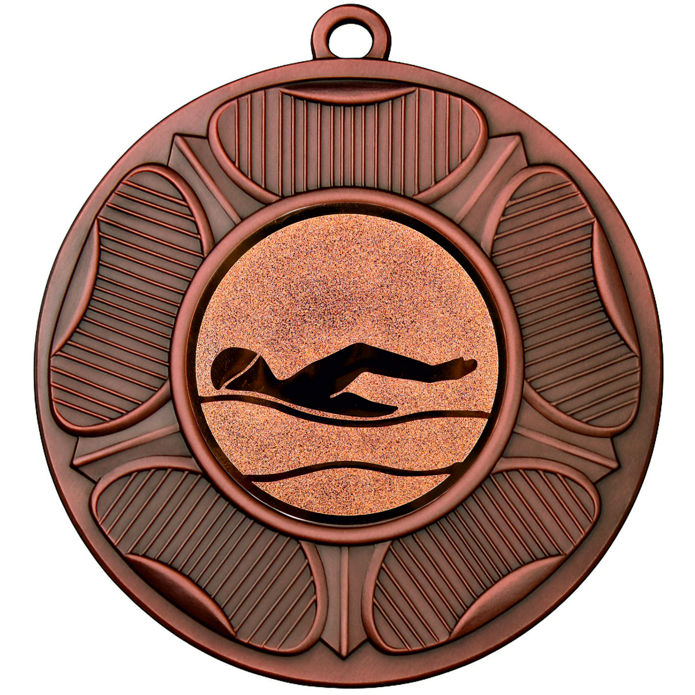 Bronze Tudor Rose Swimming Medal-FREE Ribbon-BIE.M9458.03